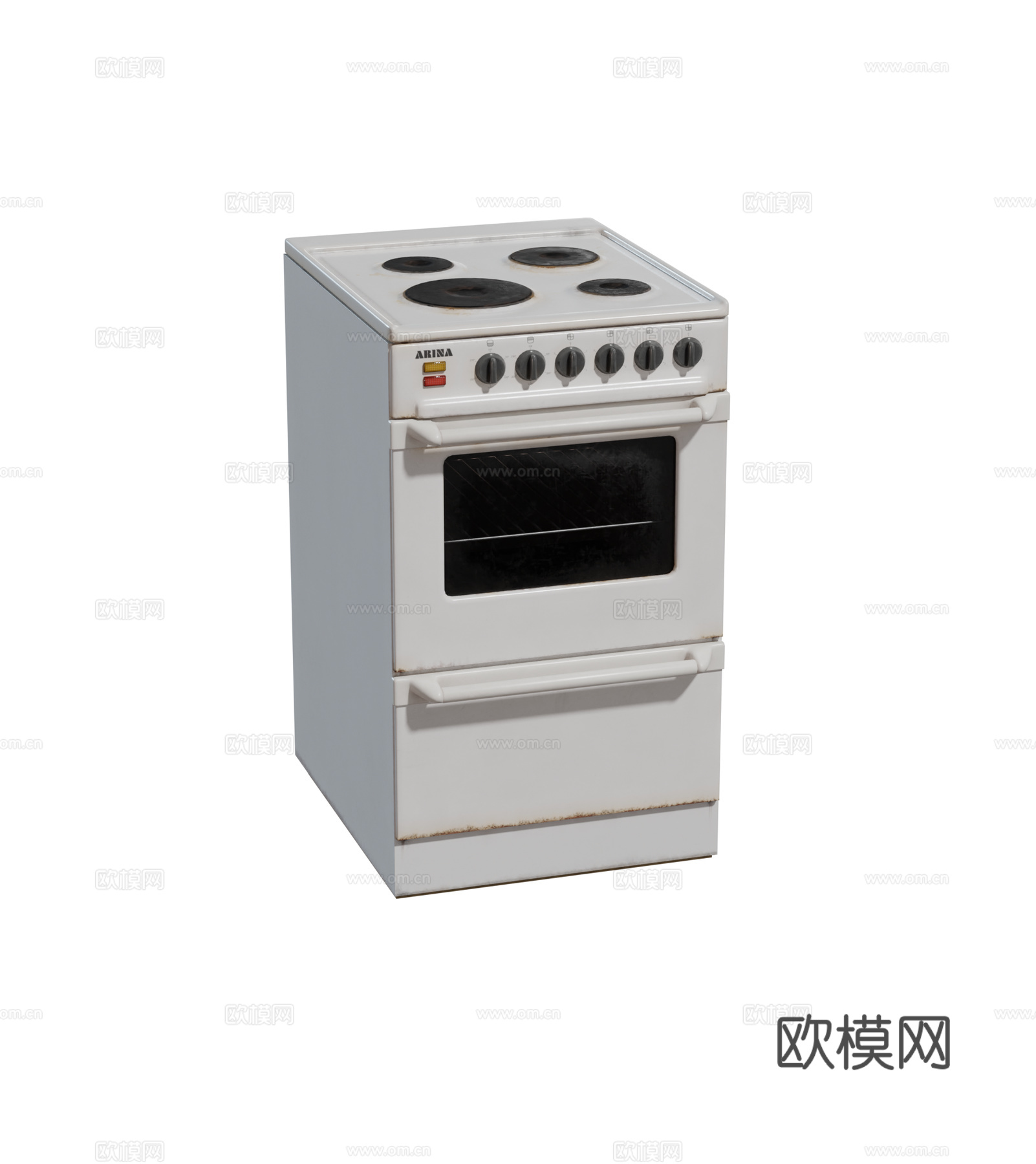 现代复古 电烤箱 微波炉 电池炉组合3d模型