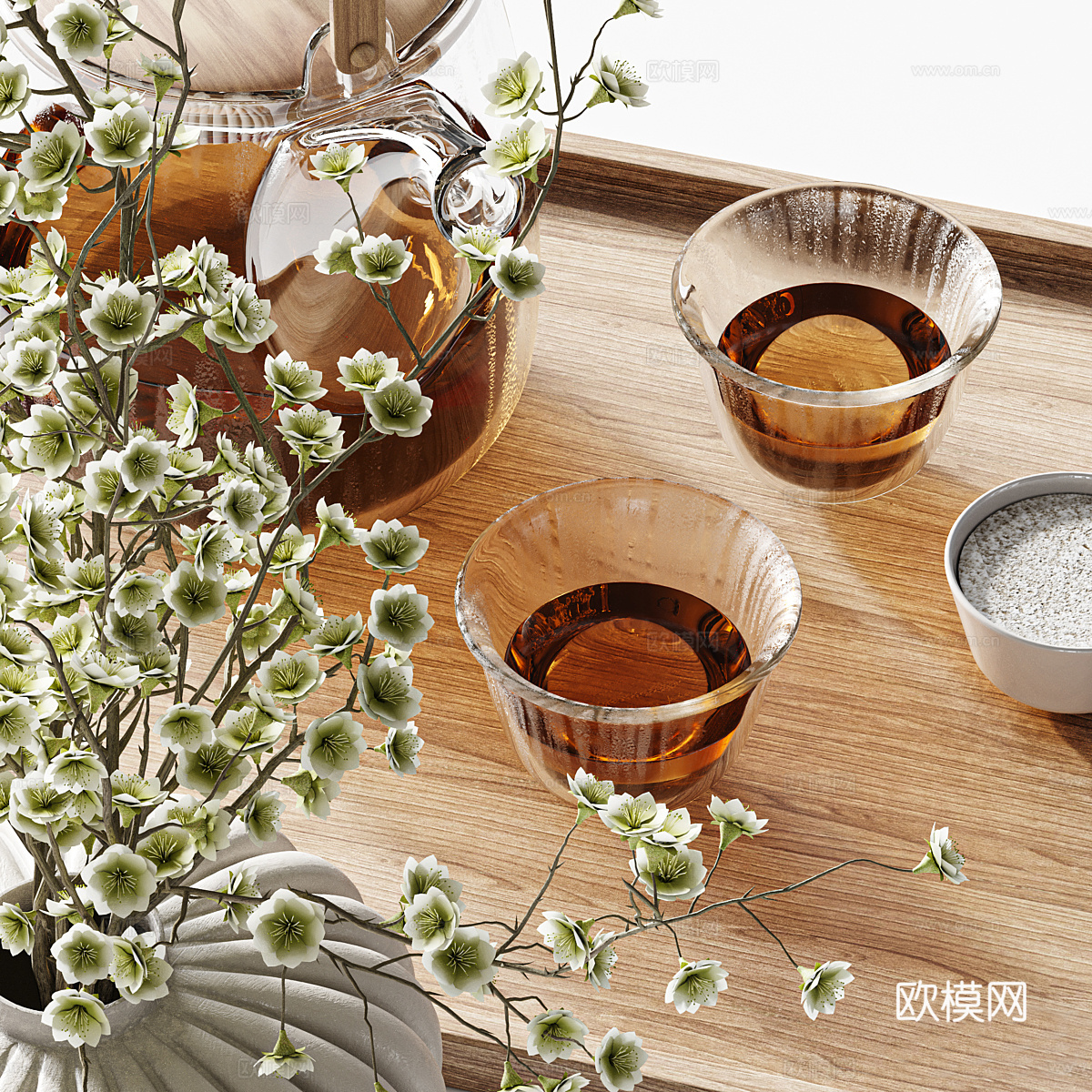现代茶壶 茶具 水壶 花瓶 茶具摆件3d模型