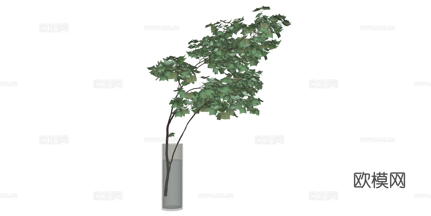 花瓶 插花 盆景su模型下载