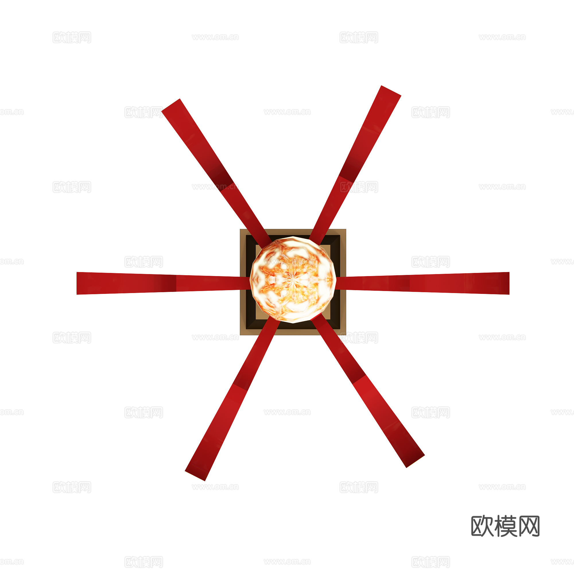 核桃创意民族风格中华灯杆3d模型