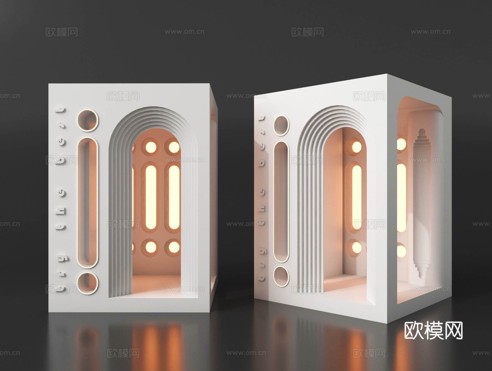 石膏壁灯 转角石膏灯3d模型