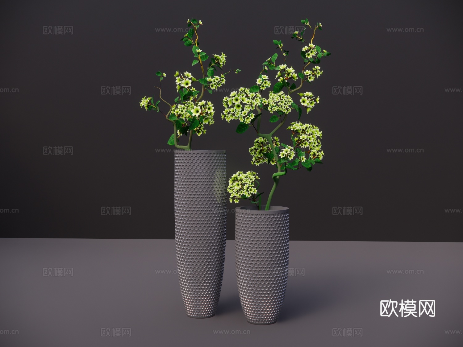 现代绿植盆景su模型下载