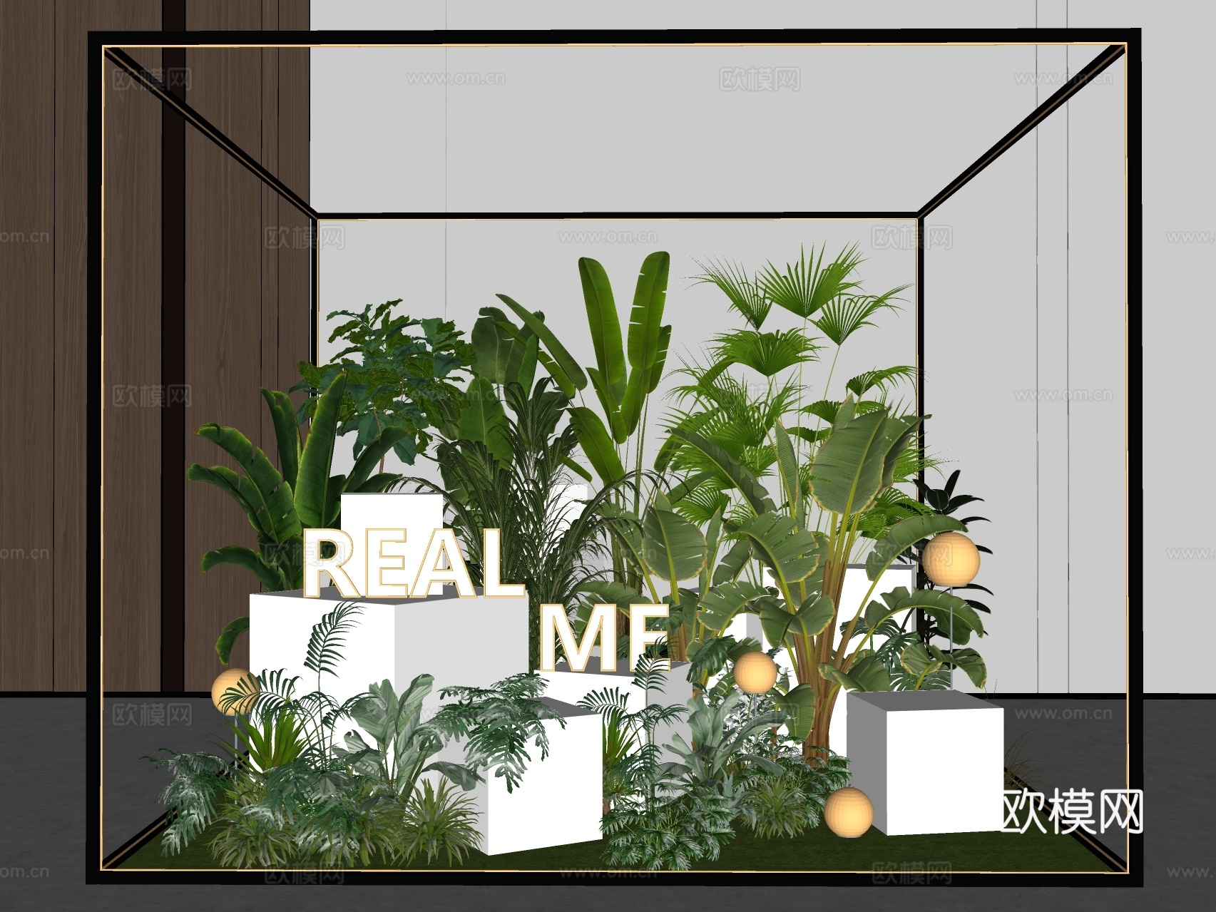 3d花池 花箱 花坛su模型下载