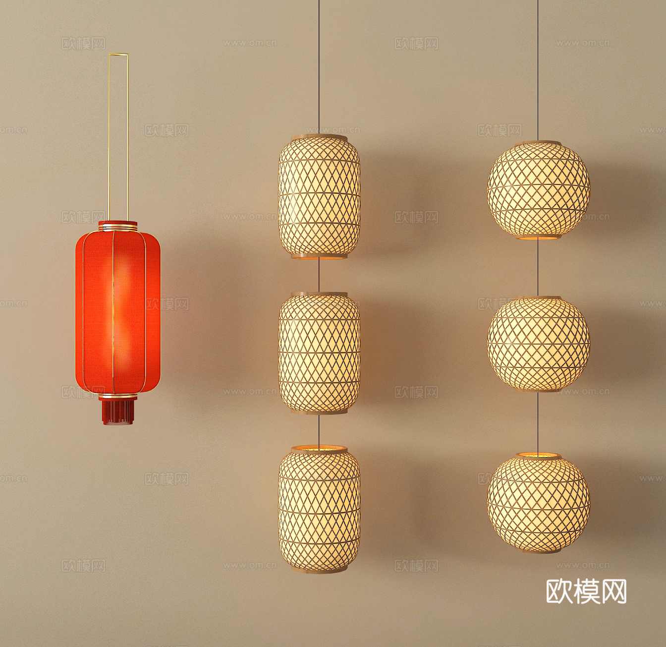 吊灯灯笼 装饰灯 氛围灯su模型