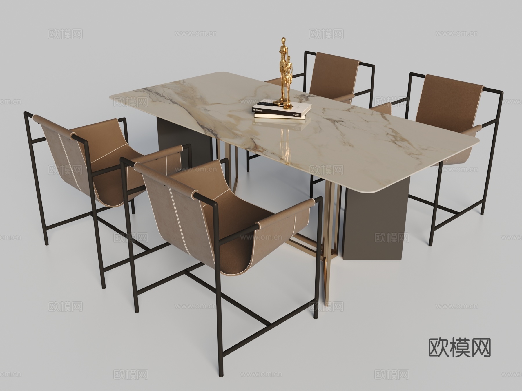 现代户外桌椅3d模型