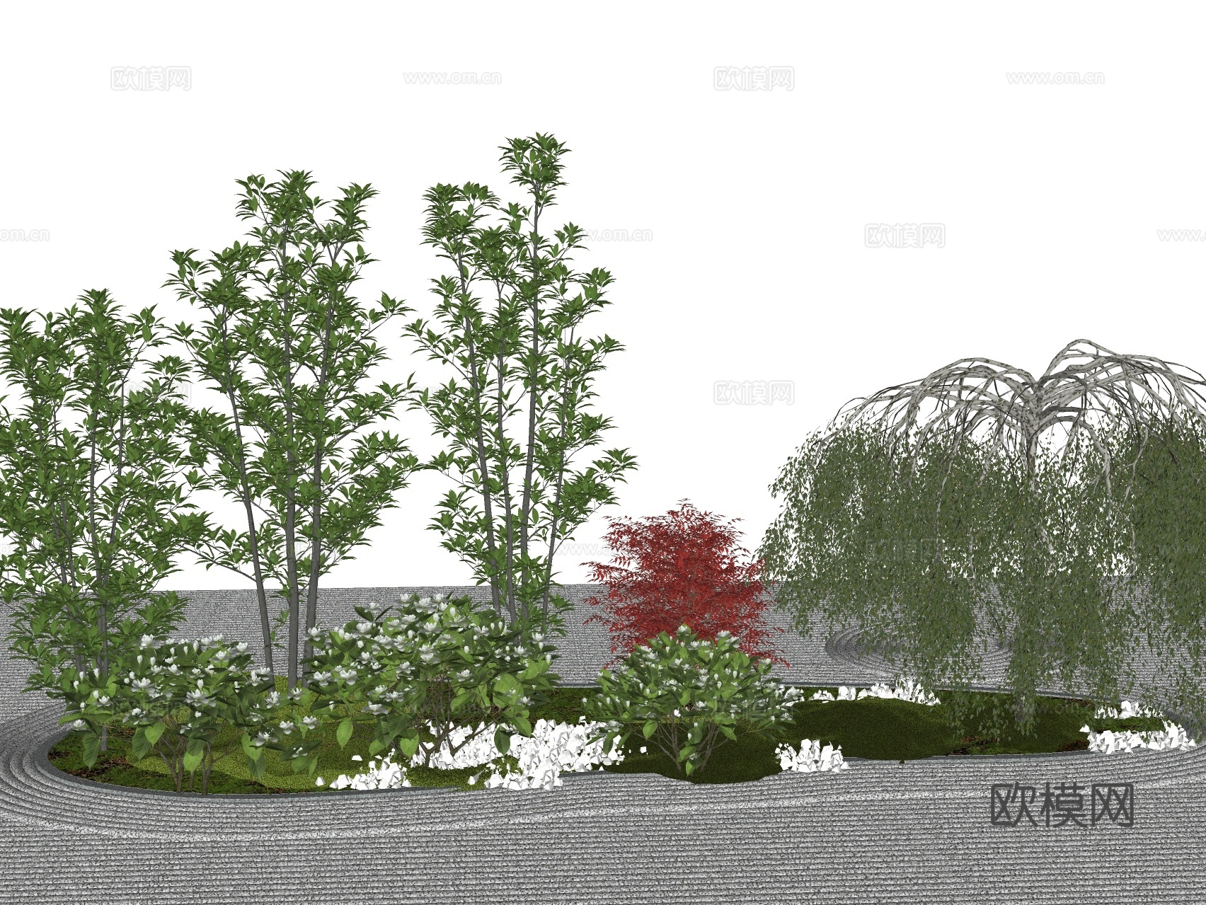 3d景观植物 热带植物堆su模型下载