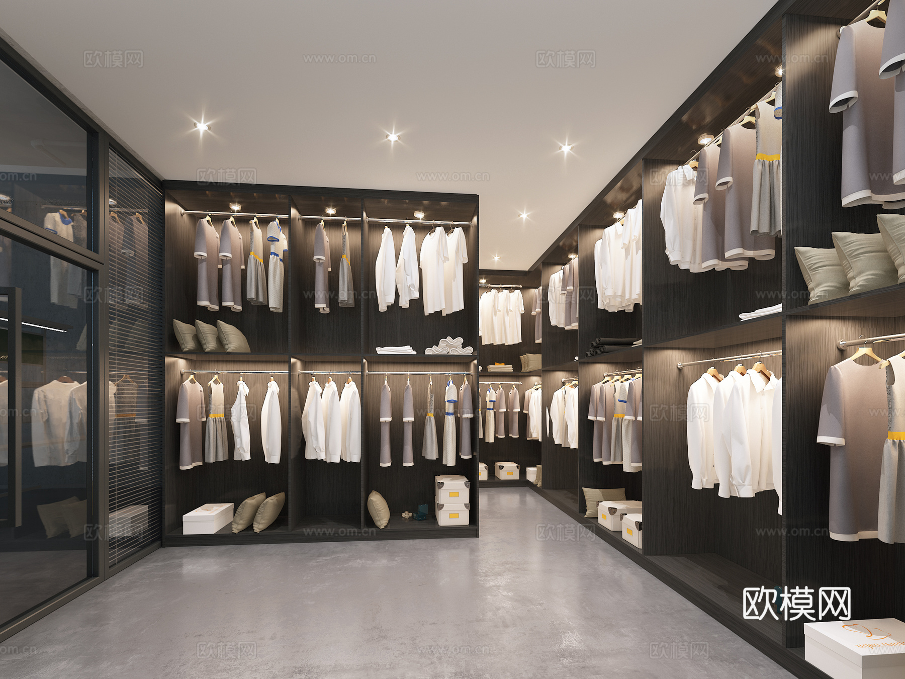 工业风服装厂衣帽间样衣室3d模型