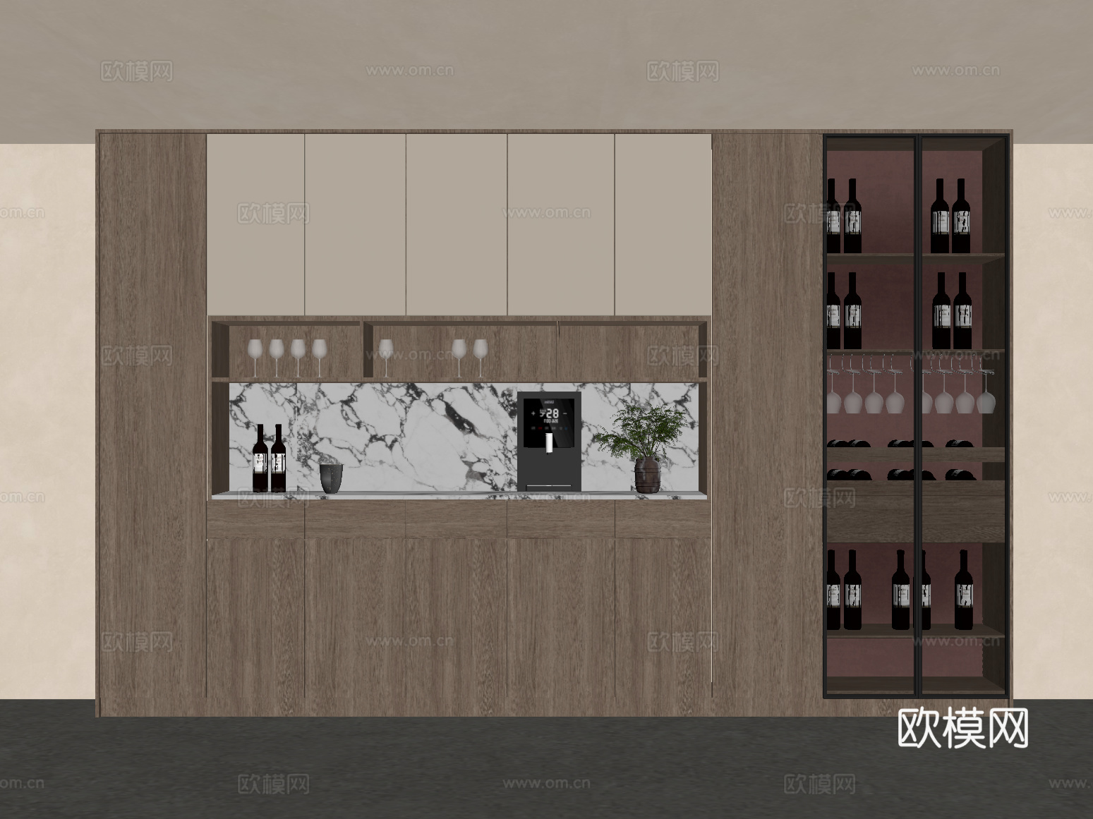 酒柜 宋式酒柜 餐边柜su模型