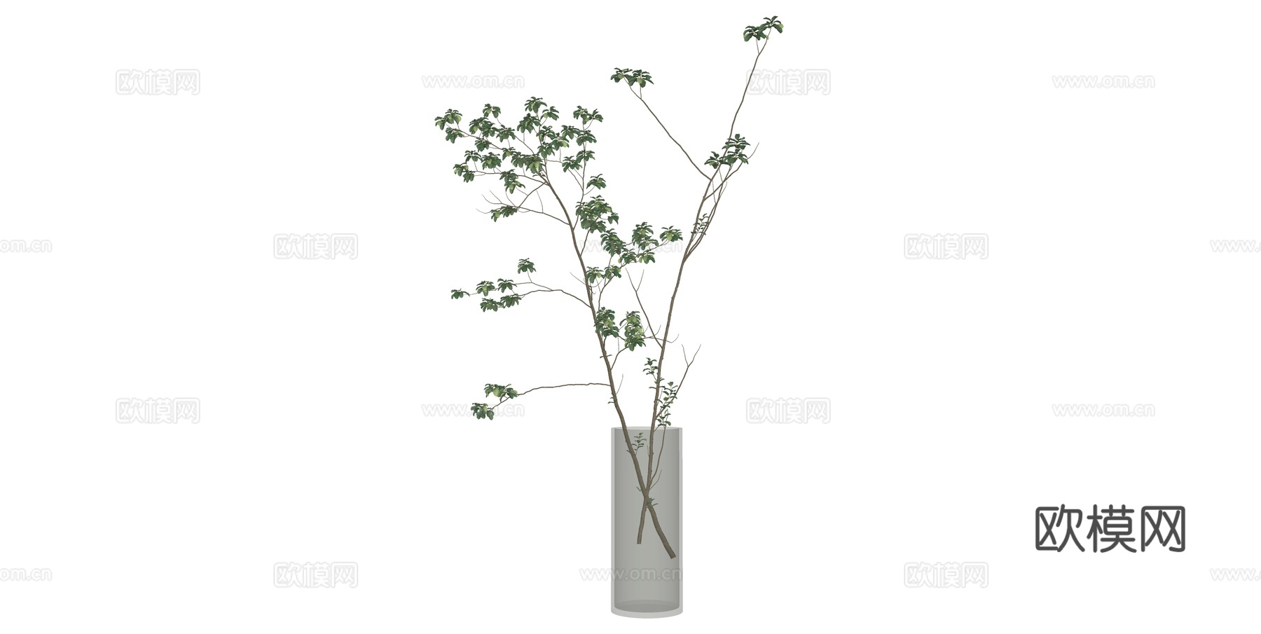 花瓶 插花 盆景su模型下载