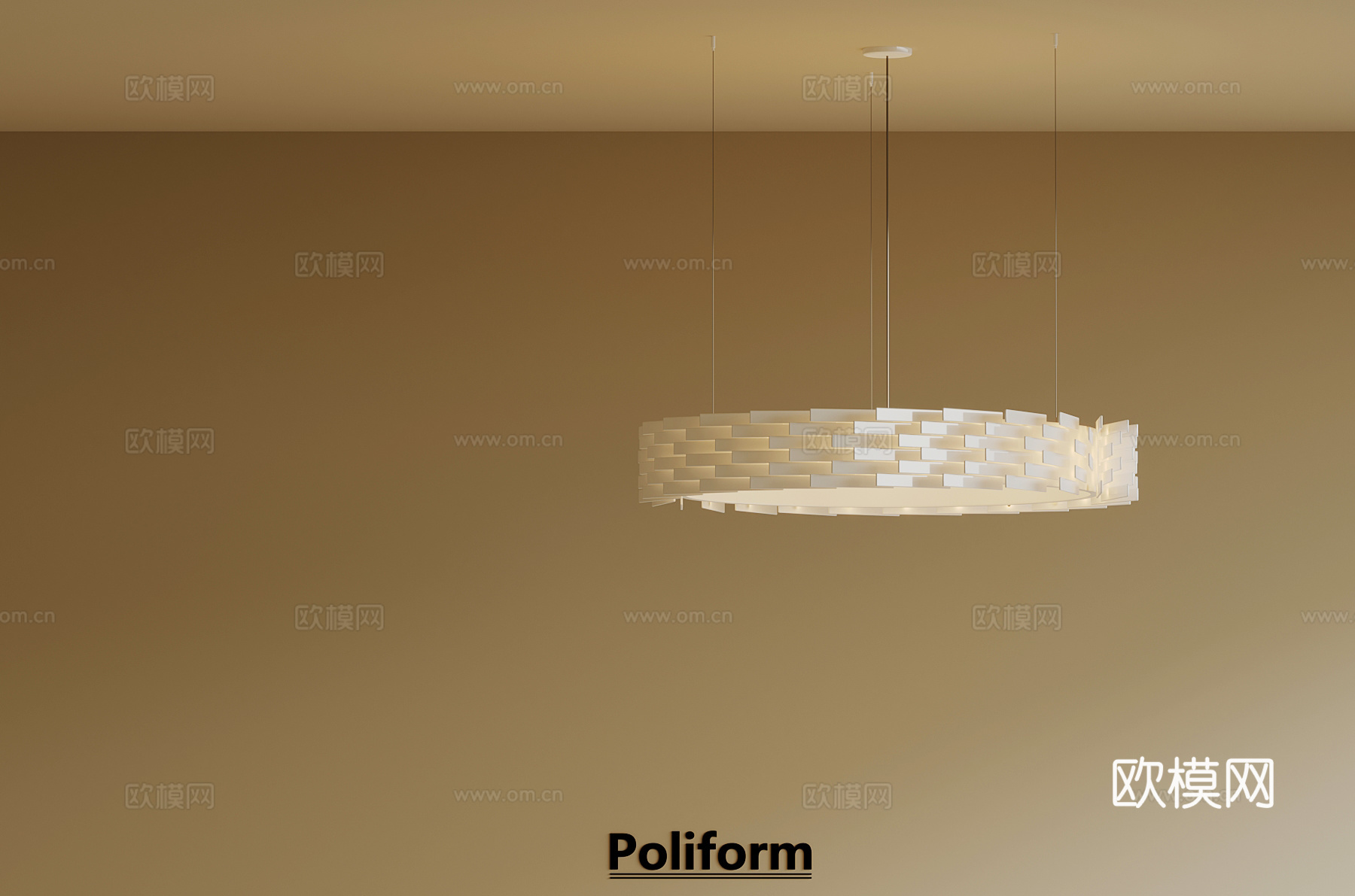 现代奶油风吊灯3d模型