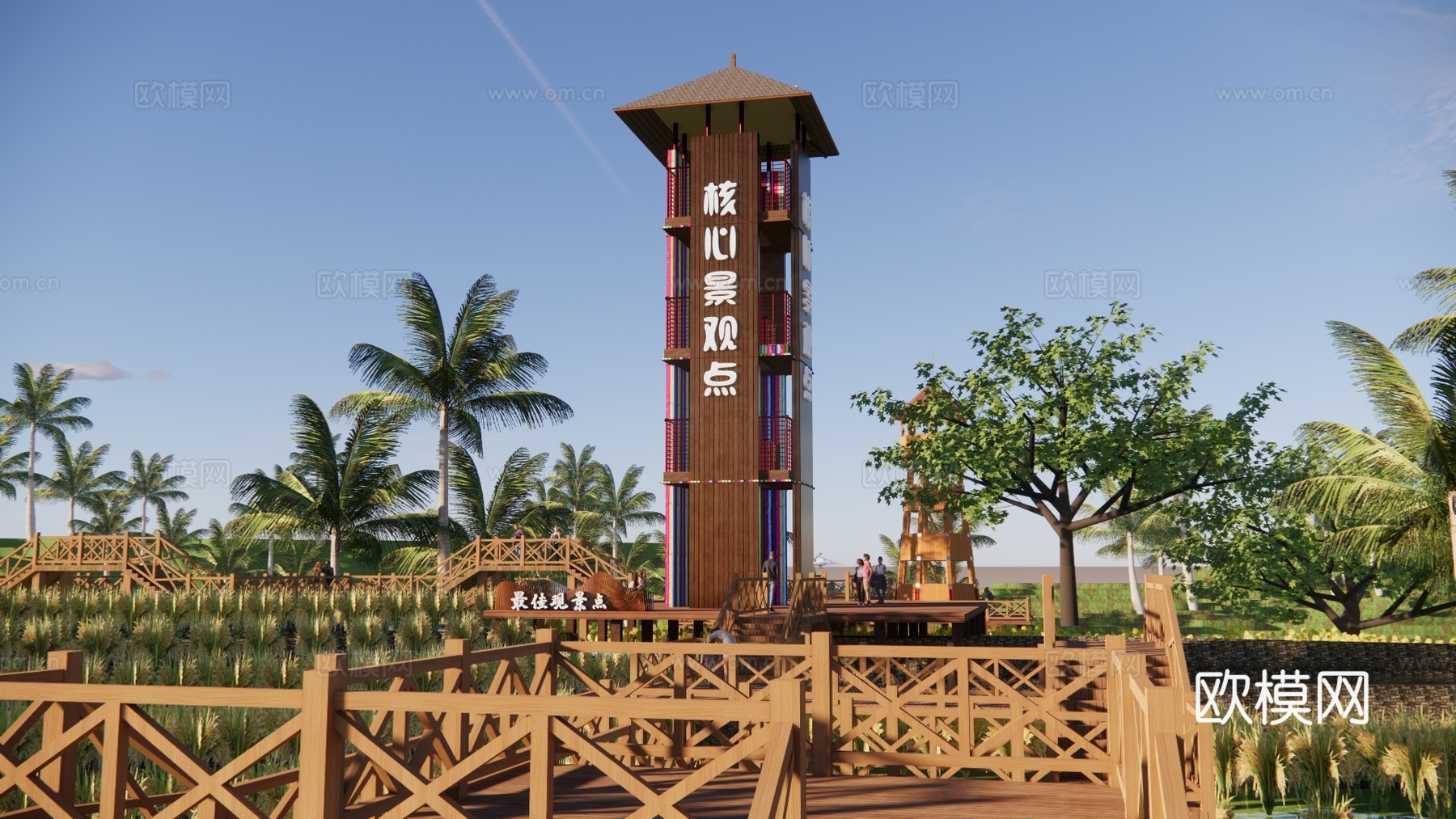 自然风瞭望塔观景台su模型下载