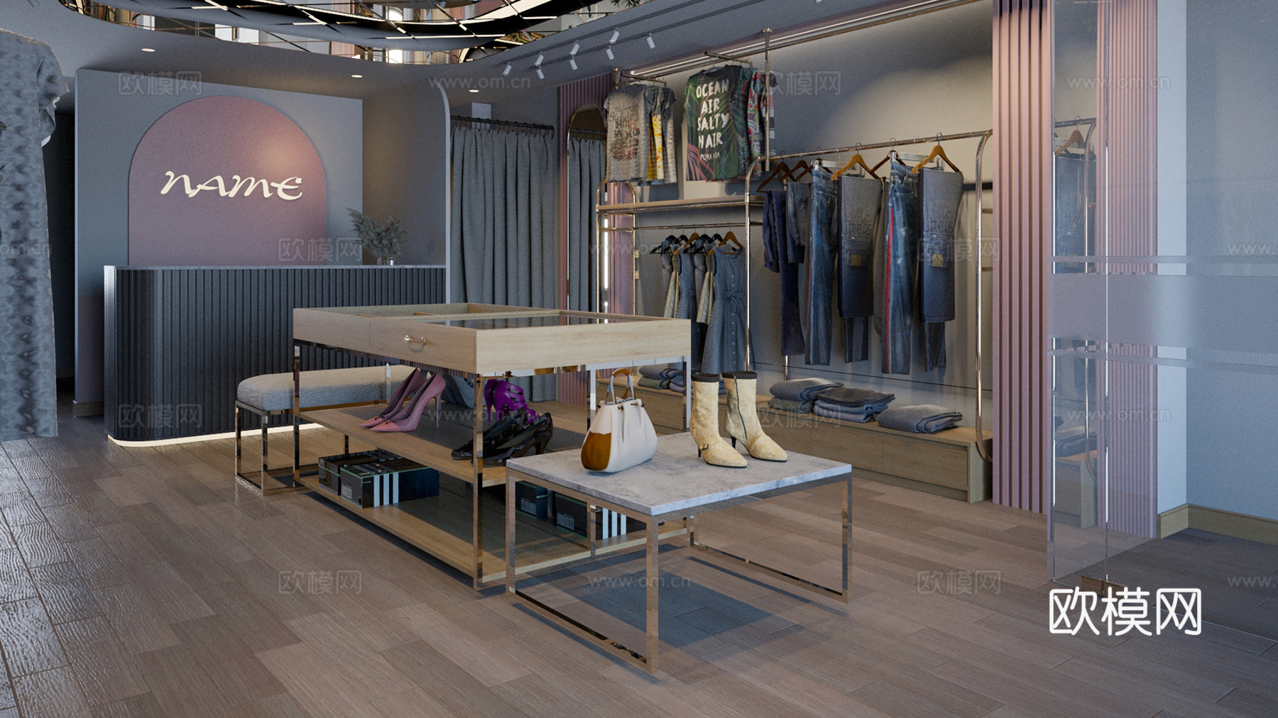 现代服装专卖店su模型下载