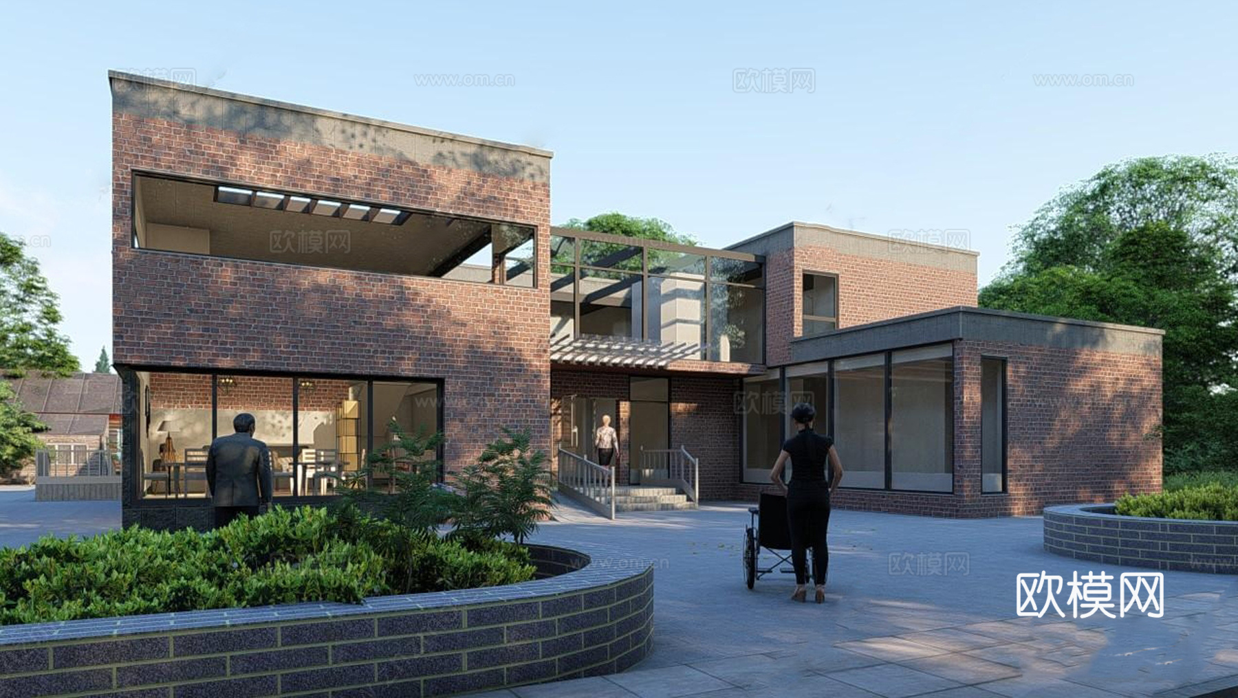 现代养老院建筑su模型