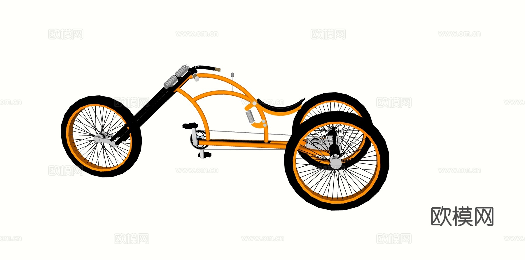 交通工具 复古自行车 三轮车su模型下载