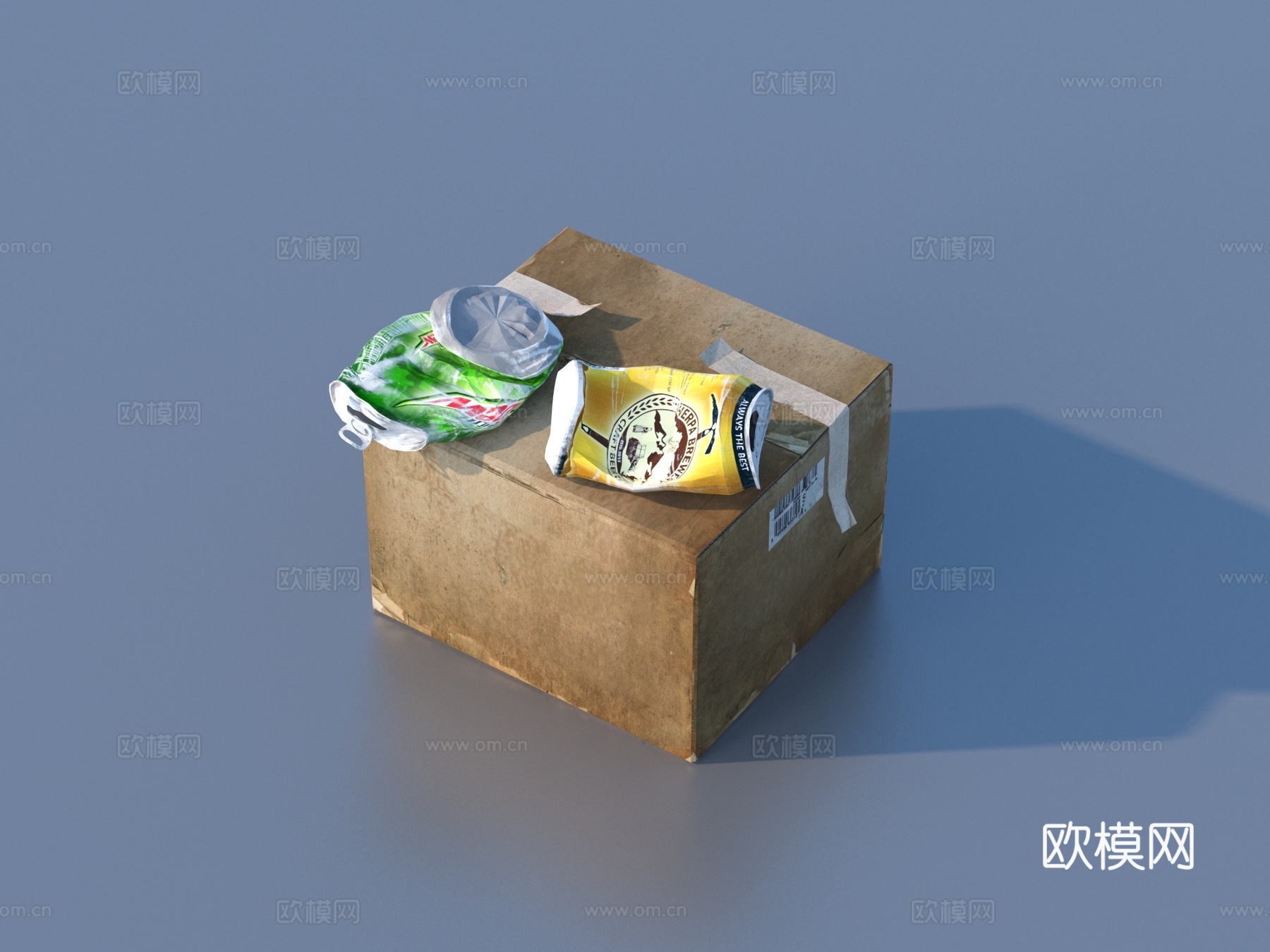 废品 纸壳箱 纸箱 纸板箱su模型