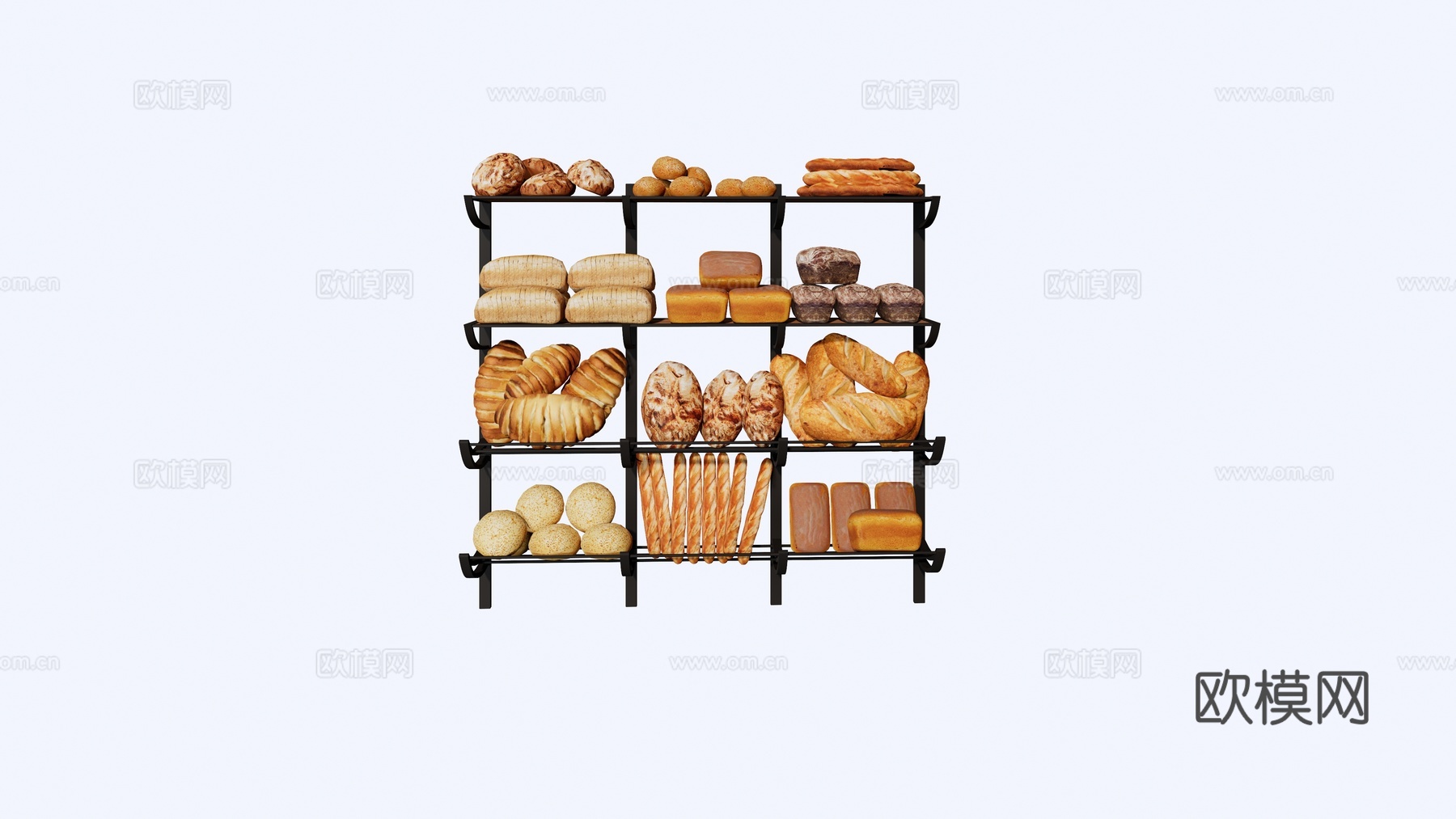 现代面包食品su模型下载