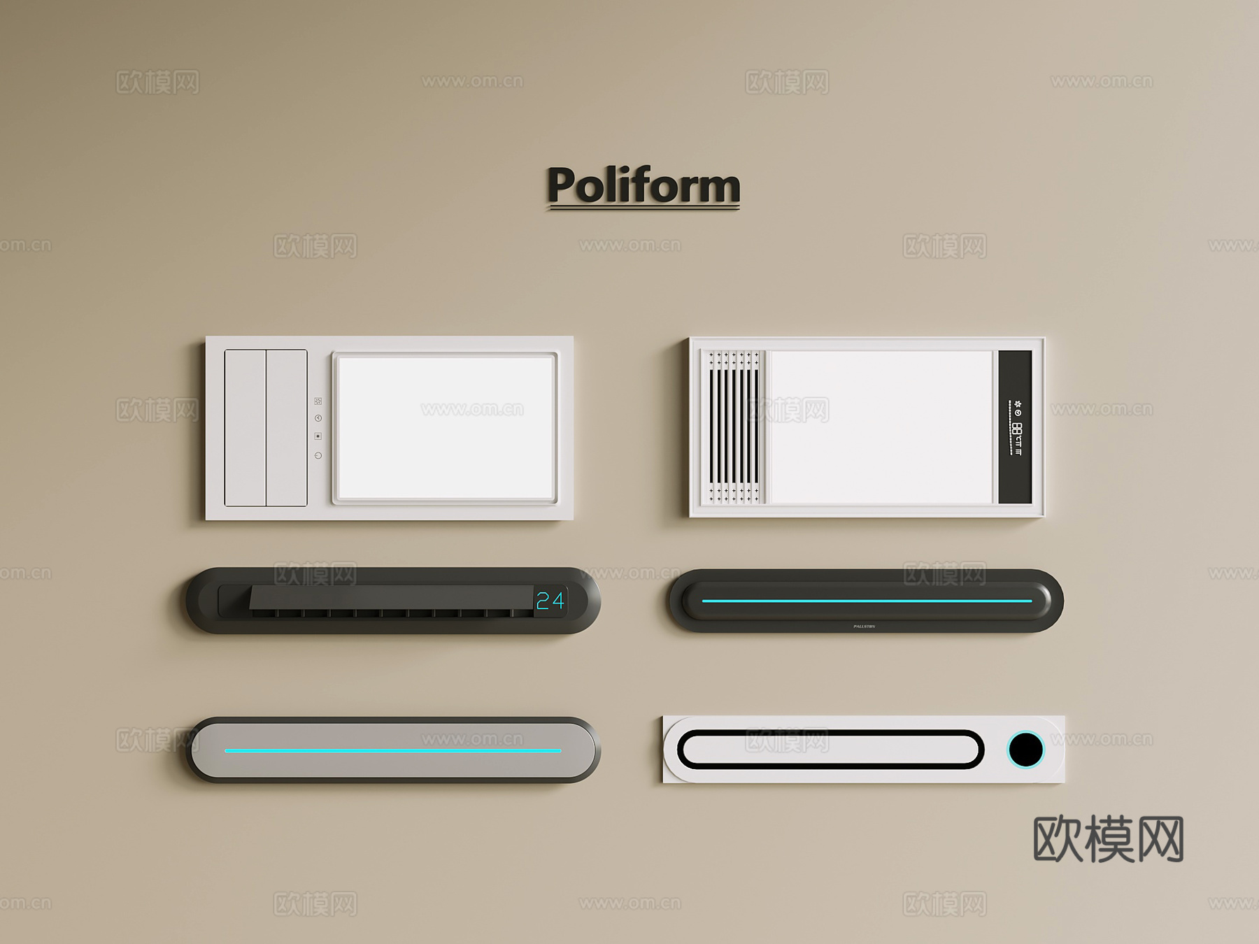 浴霸 现代浴霸 排风取暖器 线性浴霸3d模型