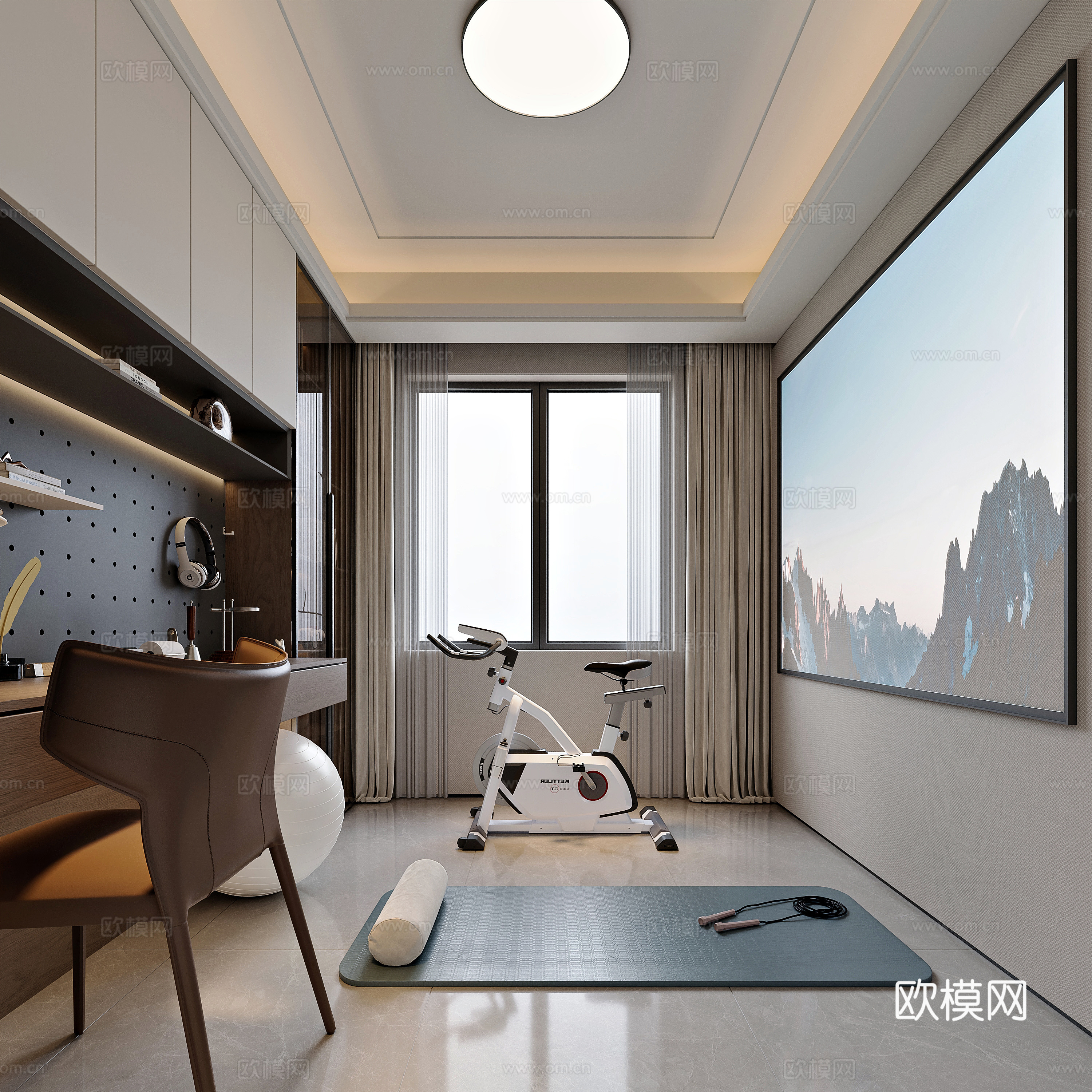 现代风格家居书房3d模型