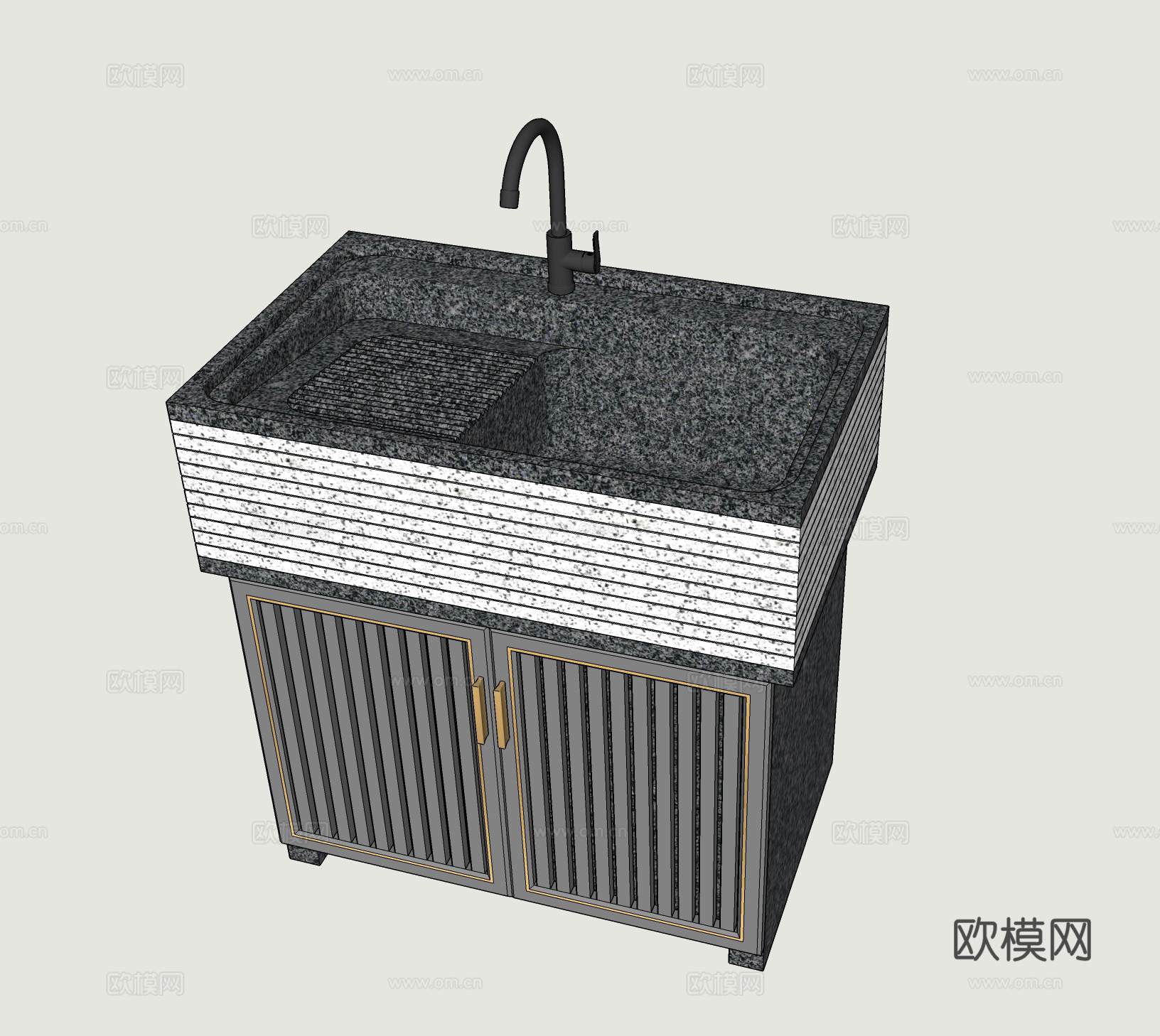 户外洗手池 洗菜池 洗衣台su模型下载
