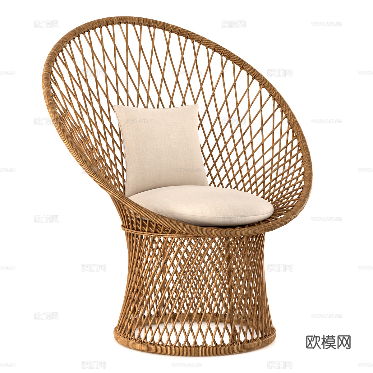 侘寂竹编椅 竹编椅 椅子 休闲椅3d模型