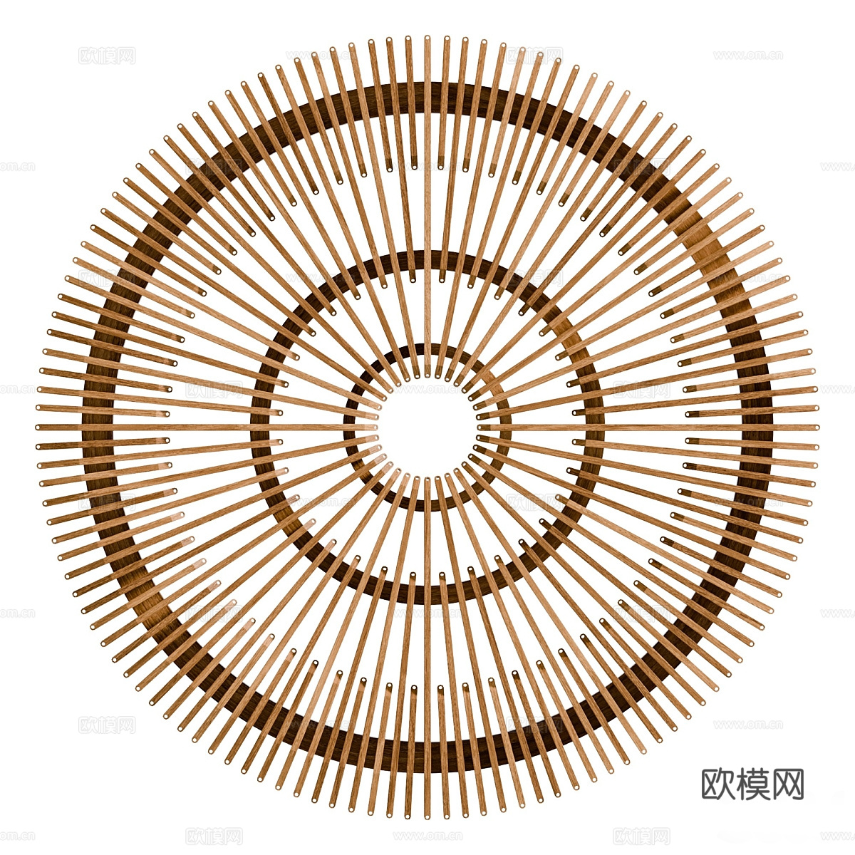 新中式 Cerchio 柚木墙架3d模型
