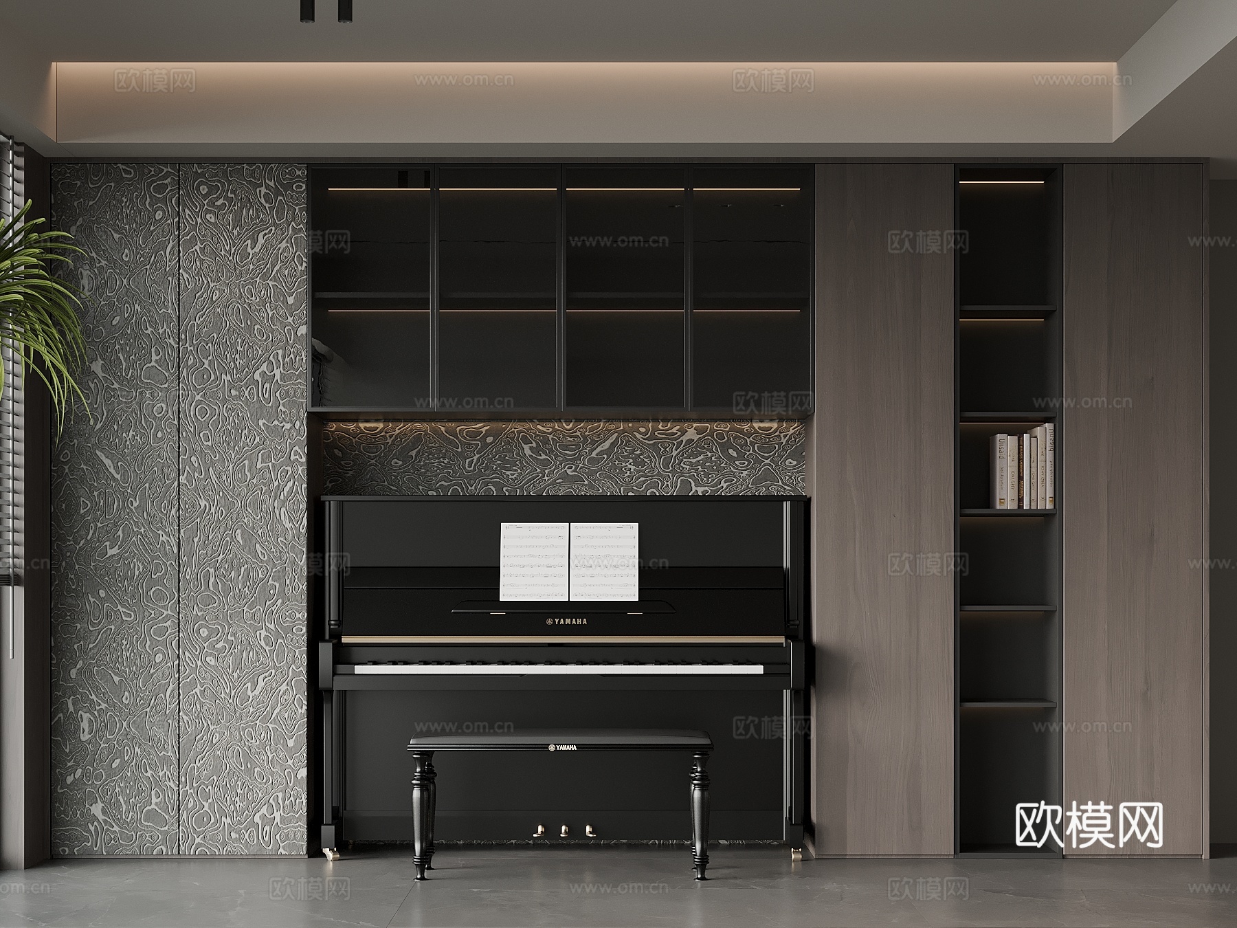 现代钢琴柜 钢琴3d模型下载