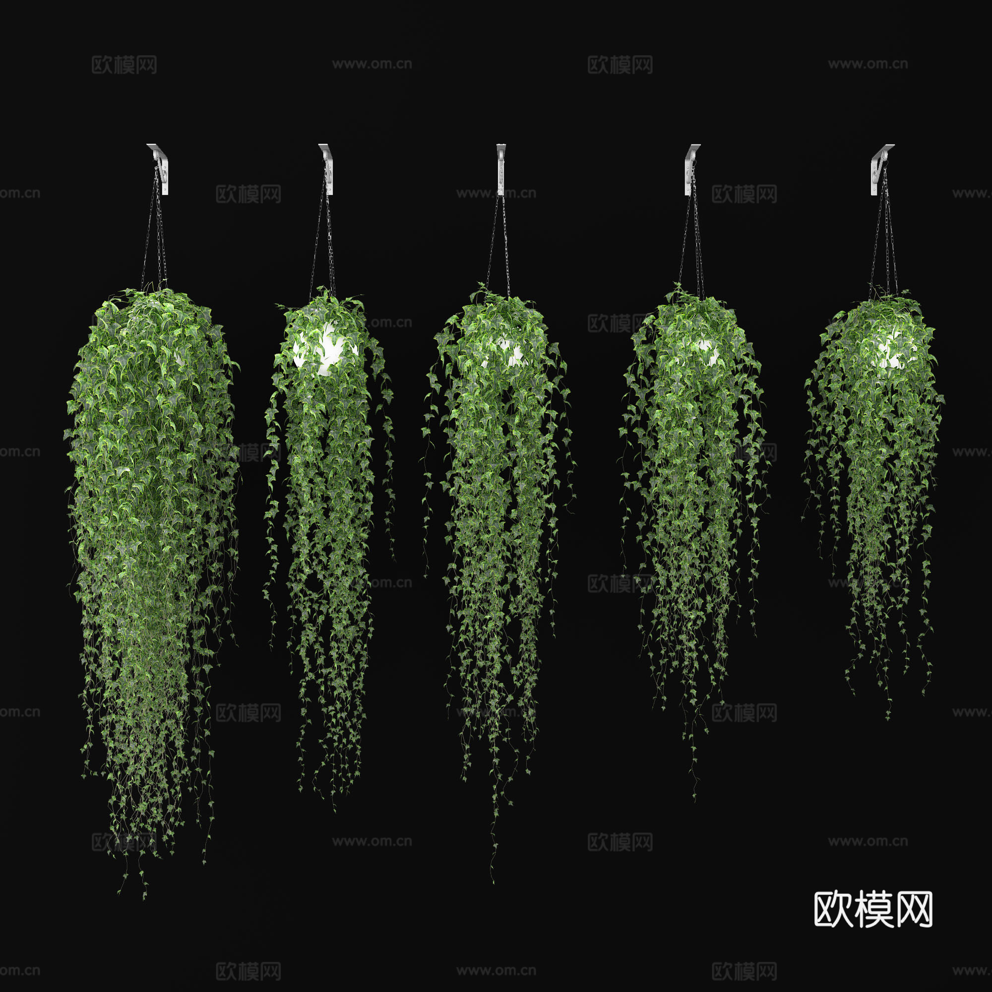 现代吊篮植物su模型下载