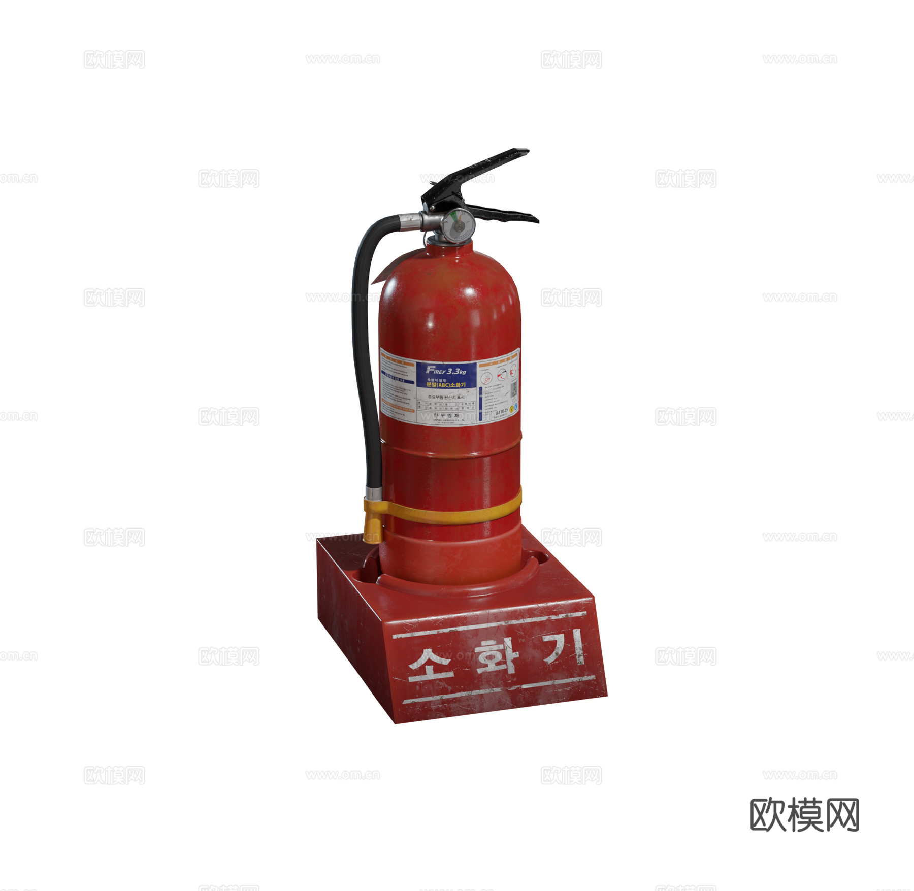 朝鲜消防灭火器组合3d模型