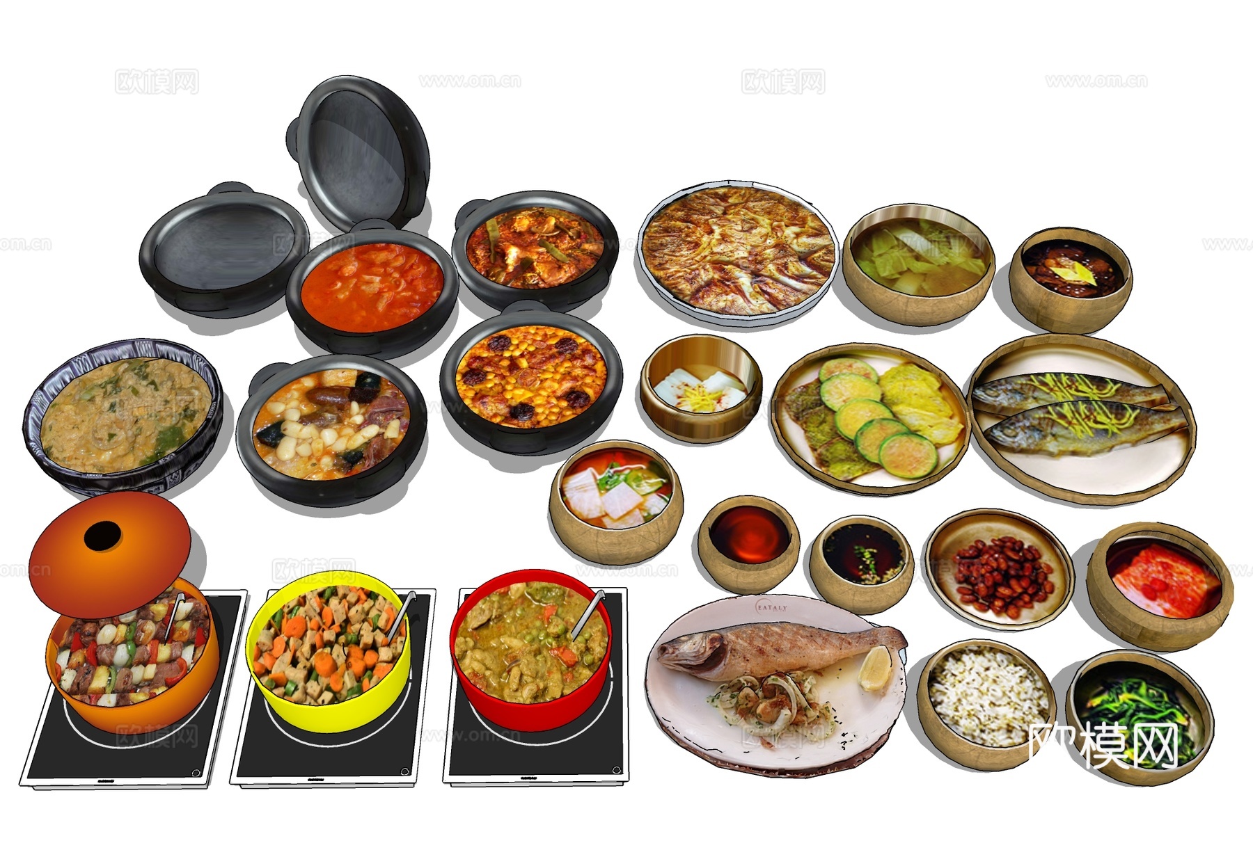 菜肴佳肴 食物美食su模型下载