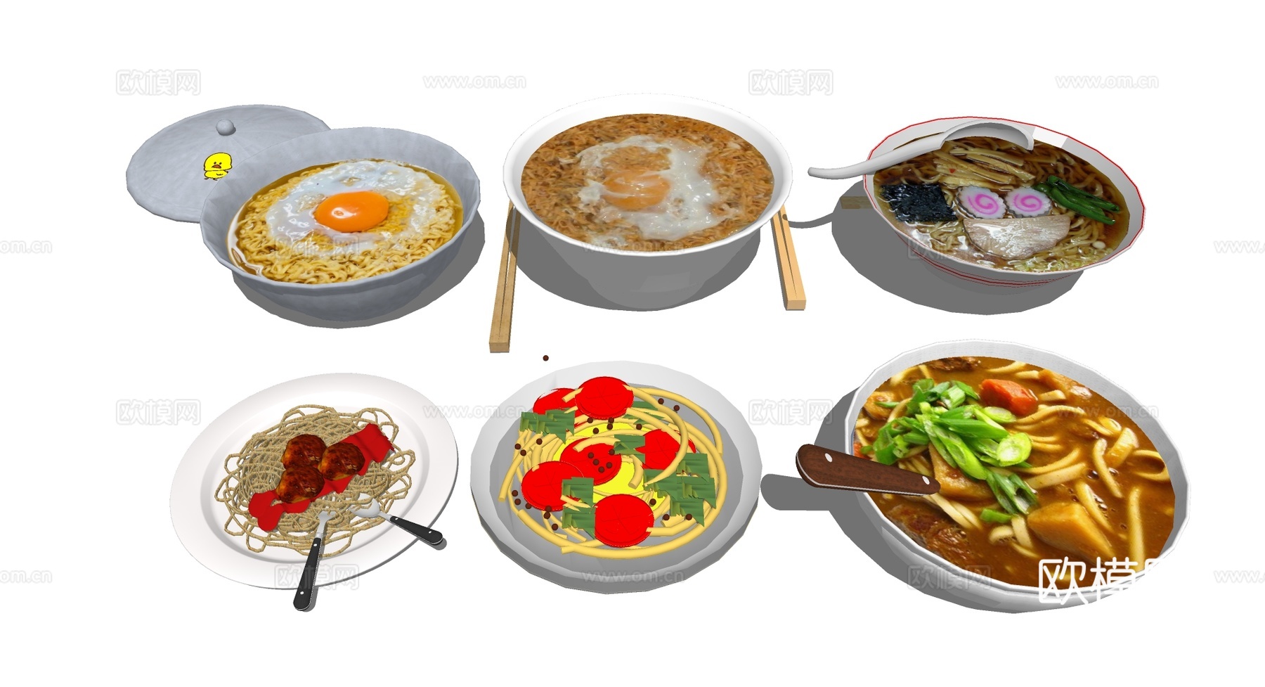 面食 面条 美食食物su模型下载