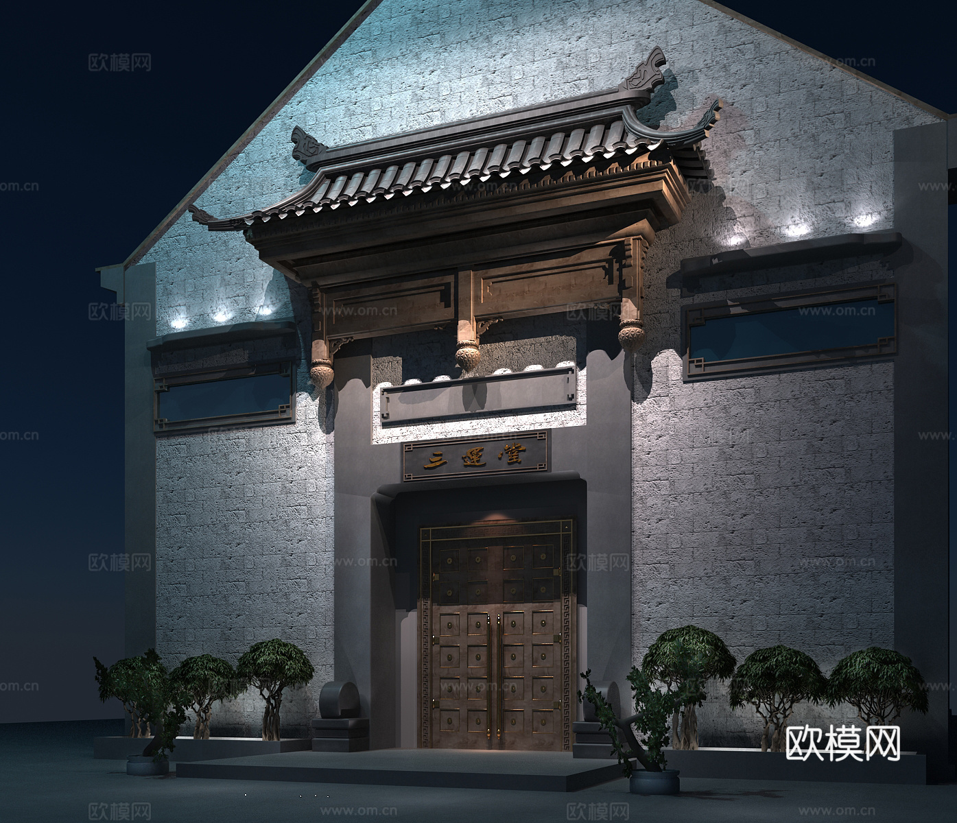中式门头 门楼 古建筑3d模型