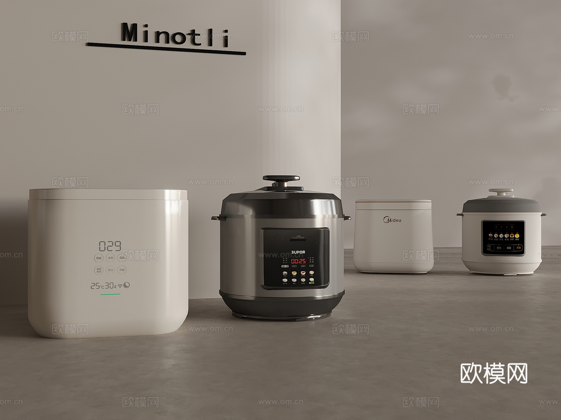 现代电饭锅电饭煲 煮饭锅 电压力锅 电炖锅3d模型