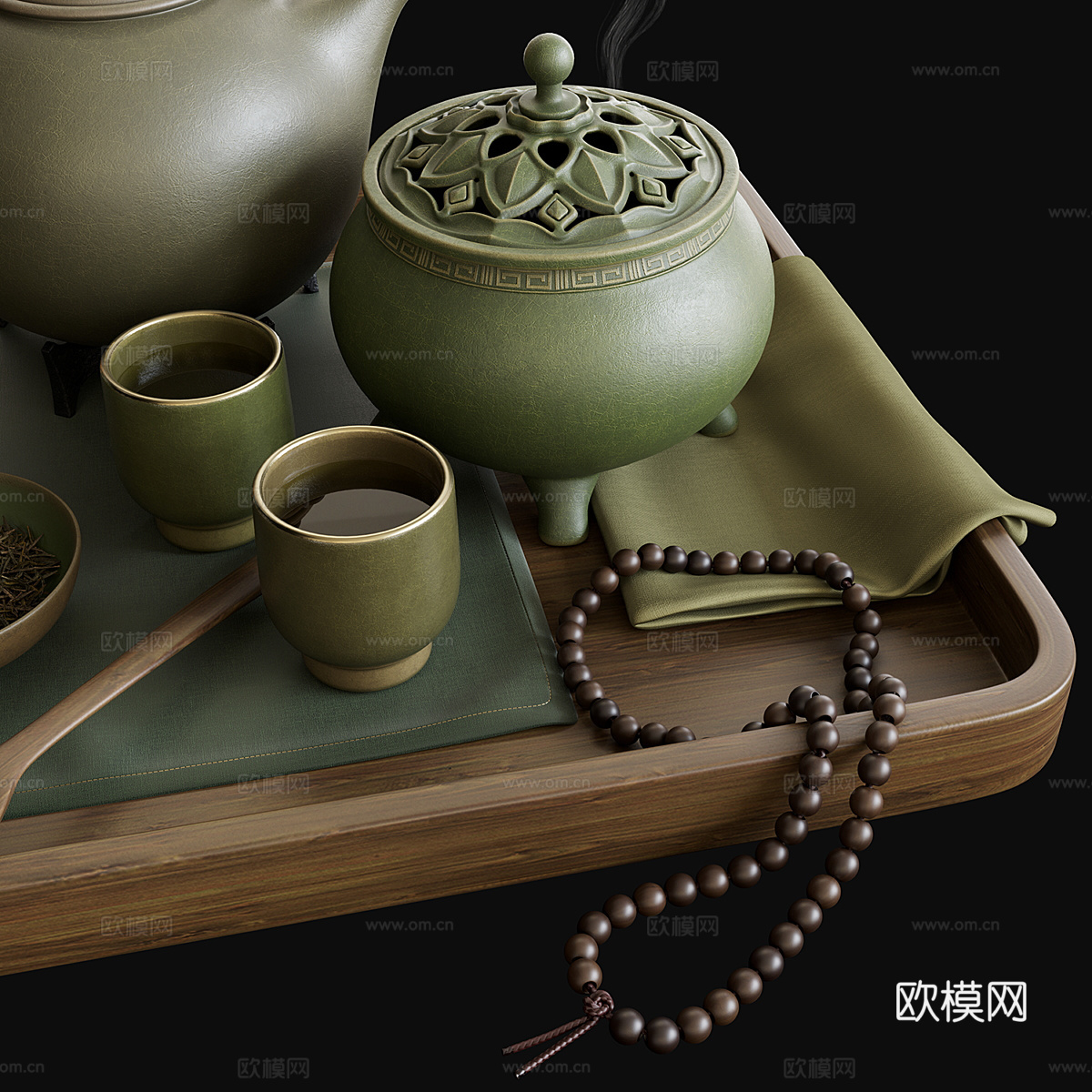 现代茶具 茶壶 茶艺摆件 装饰品 花瓶3d模型