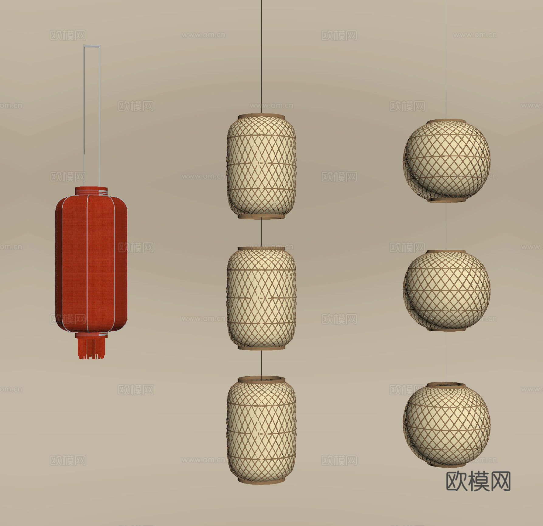 吊灯灯笼 装饰灯 氛围灯su模型