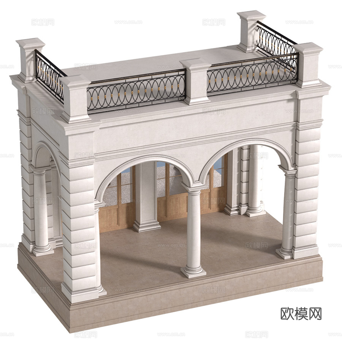 欧式拱形门廊 阳台 露台3d模型