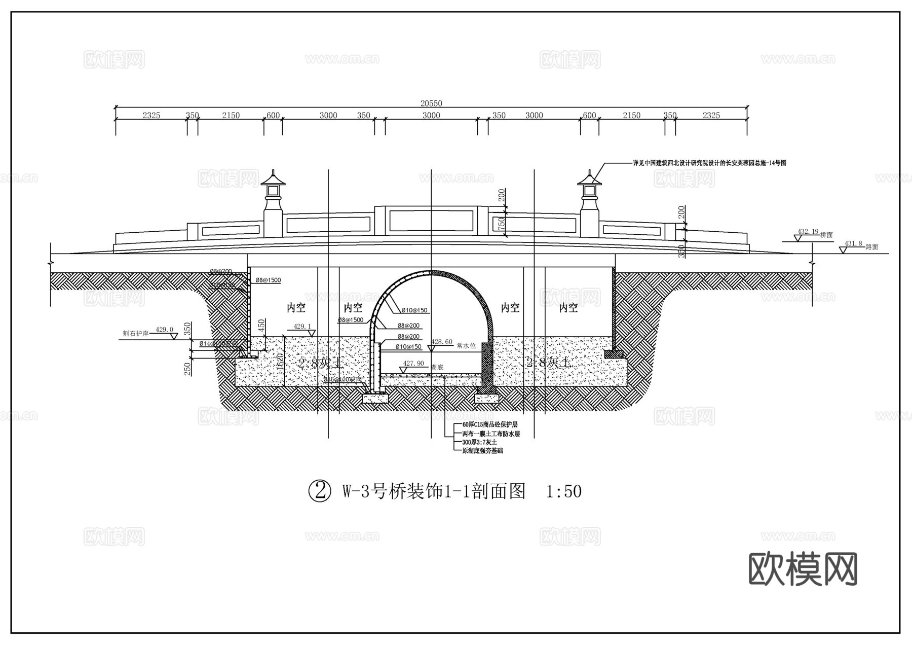现代石桥cad施工图