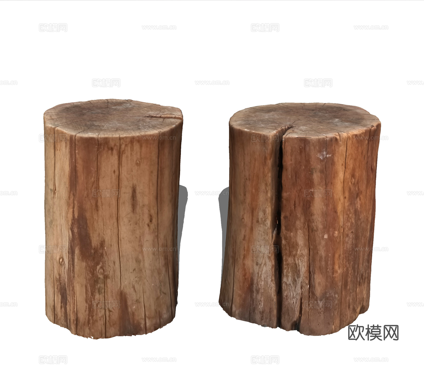 自然风凳子 圆凳 木桩 木墩su模型下载