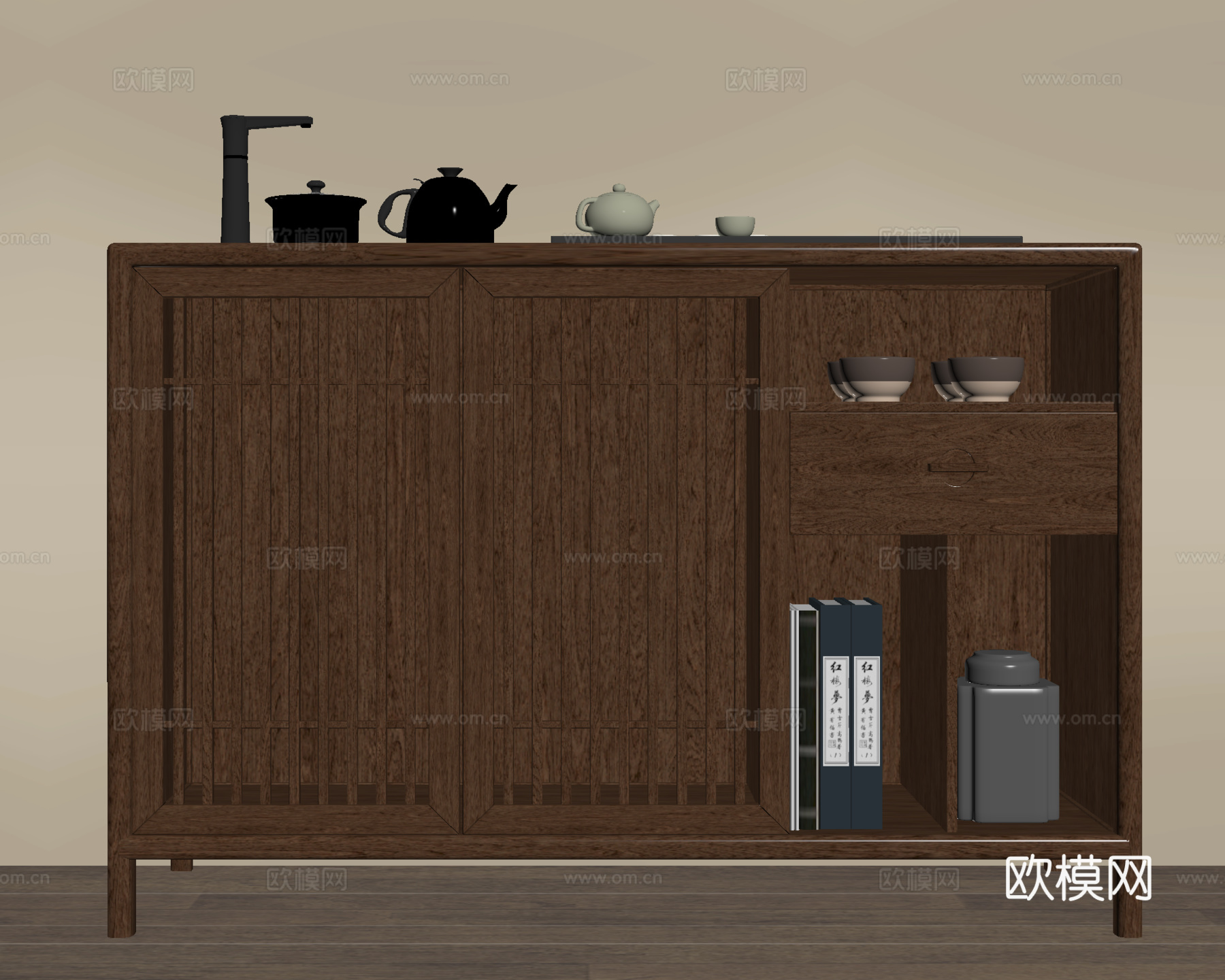 茶水柜 橱柜 餐边柜su模型