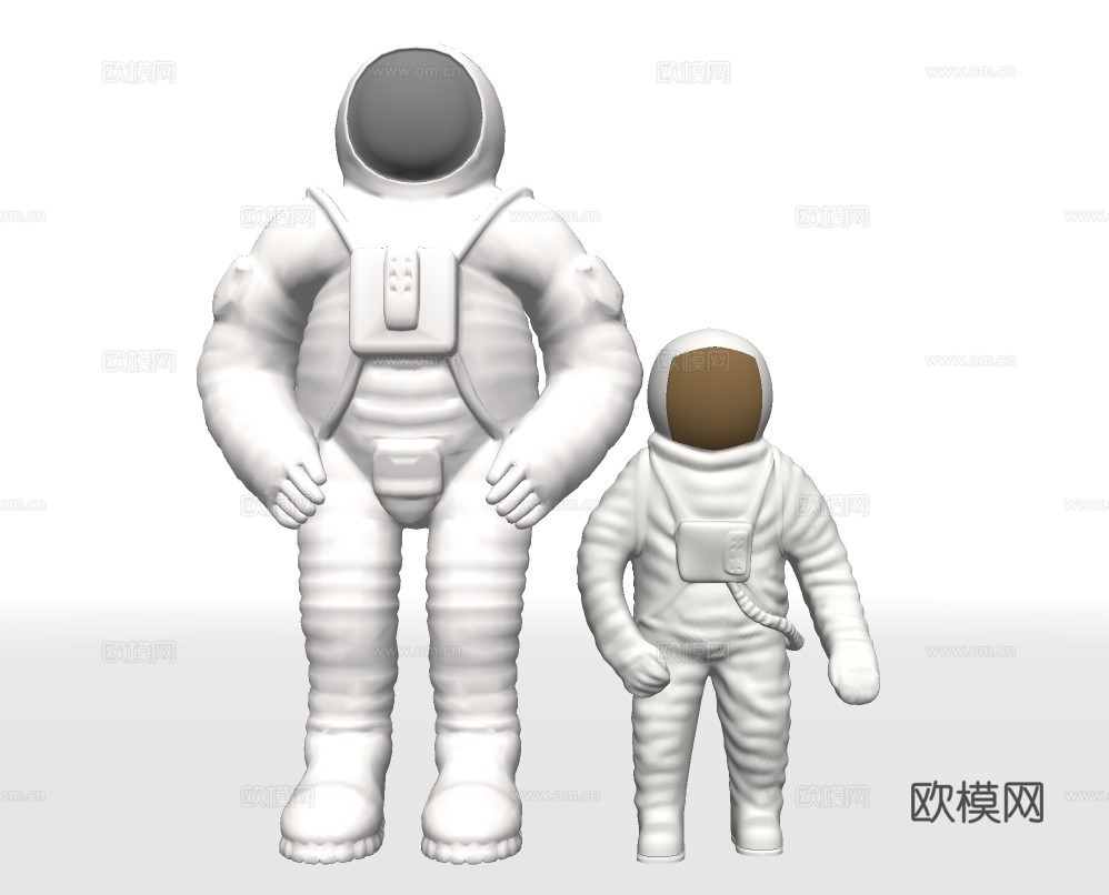 现代太空人雕塑摆件su模型下载