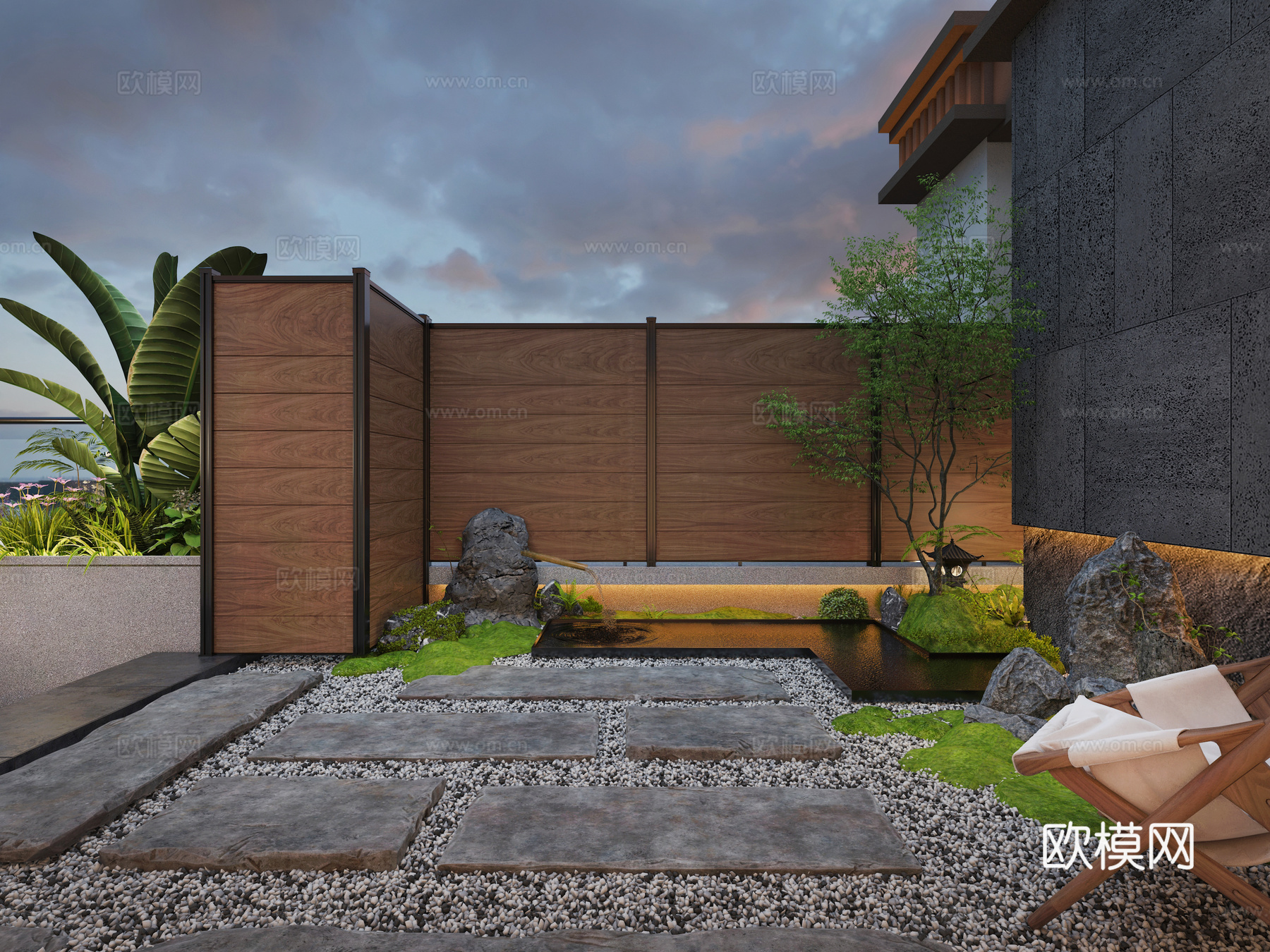 屋顶花园庭院3d模型