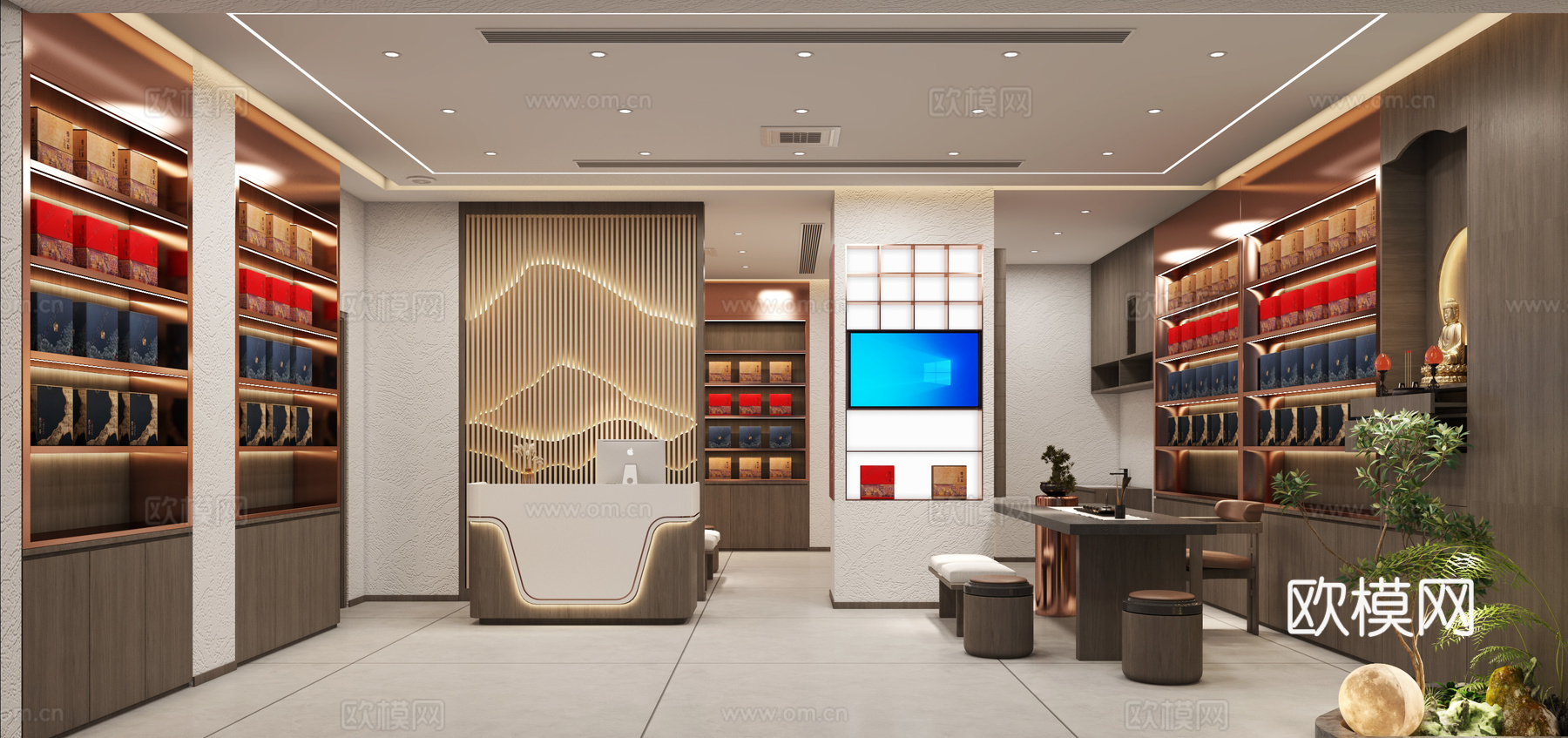 茶叶店 茶店 茶室 茶馆 茶空间 茶叶柜 茶楼 门头设计3d模型