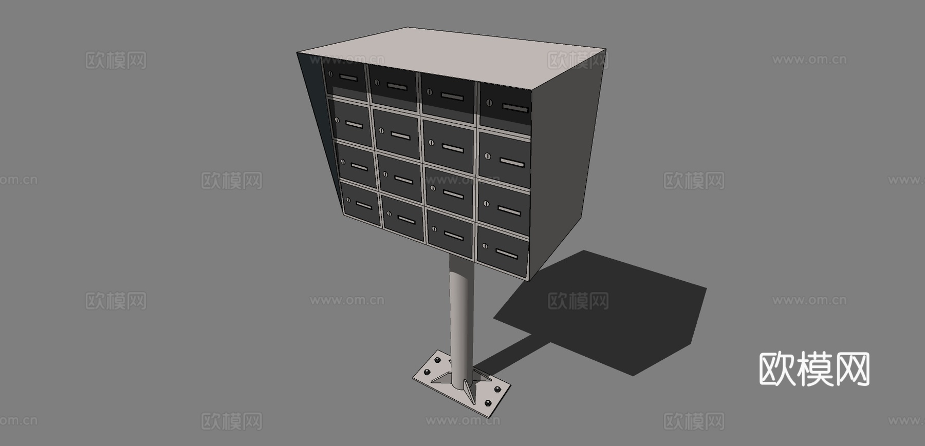 现代信报箱su模型下载