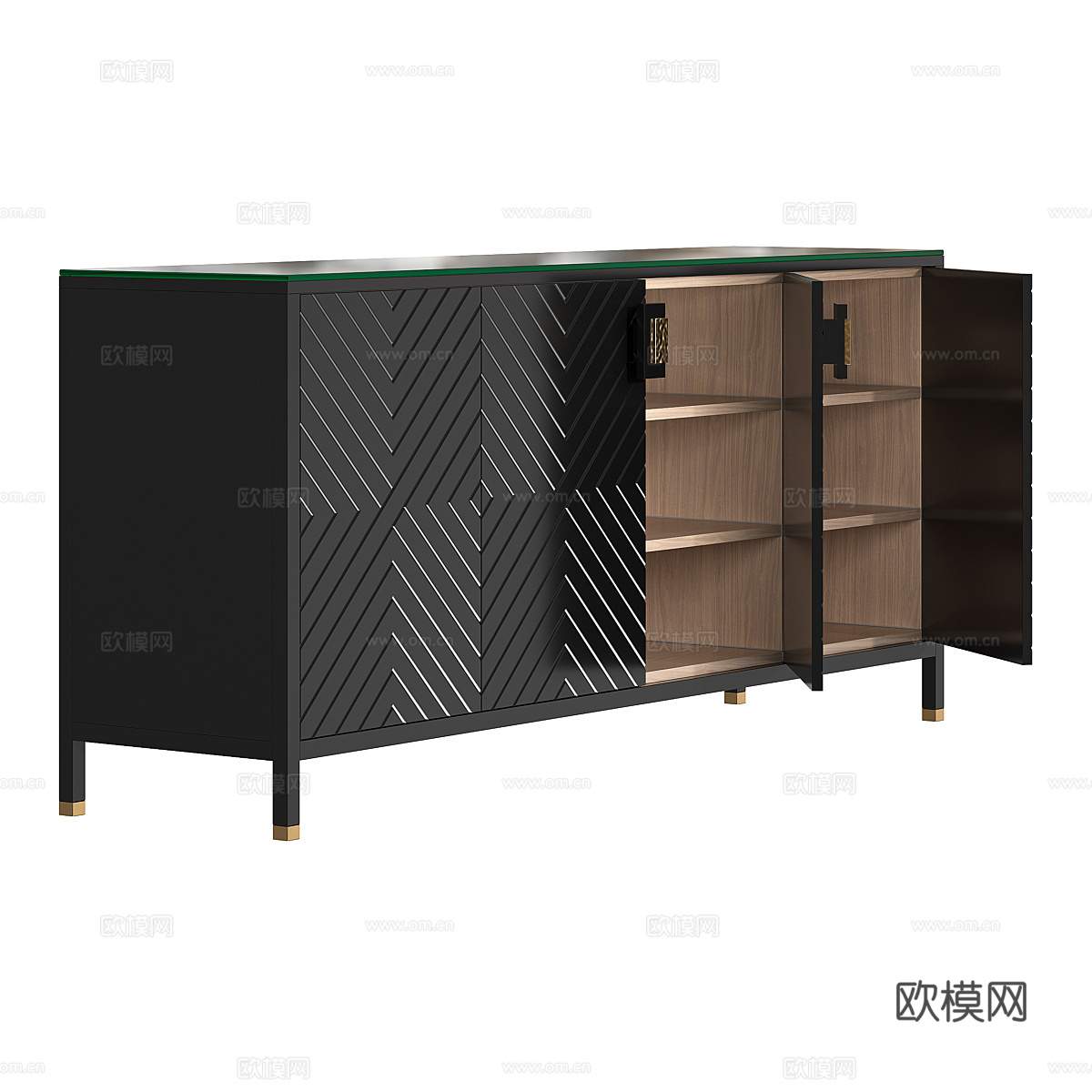 现代意式轻奢装饰斗柜 边柜 矮柜3d模型