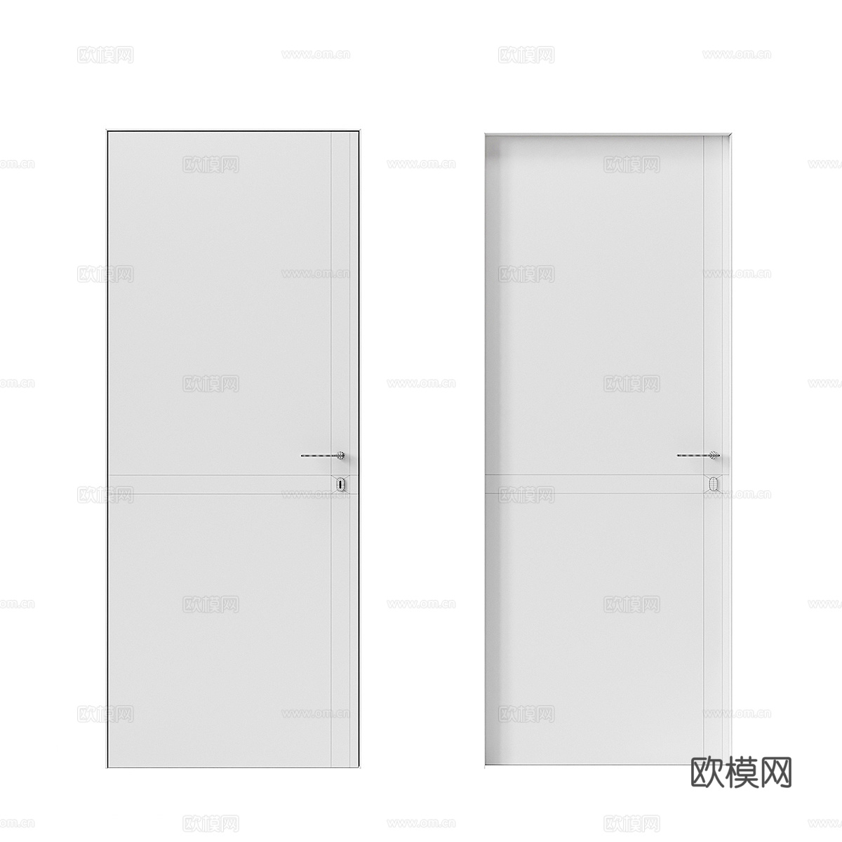 现代极简窄边框室内单开门3d模型