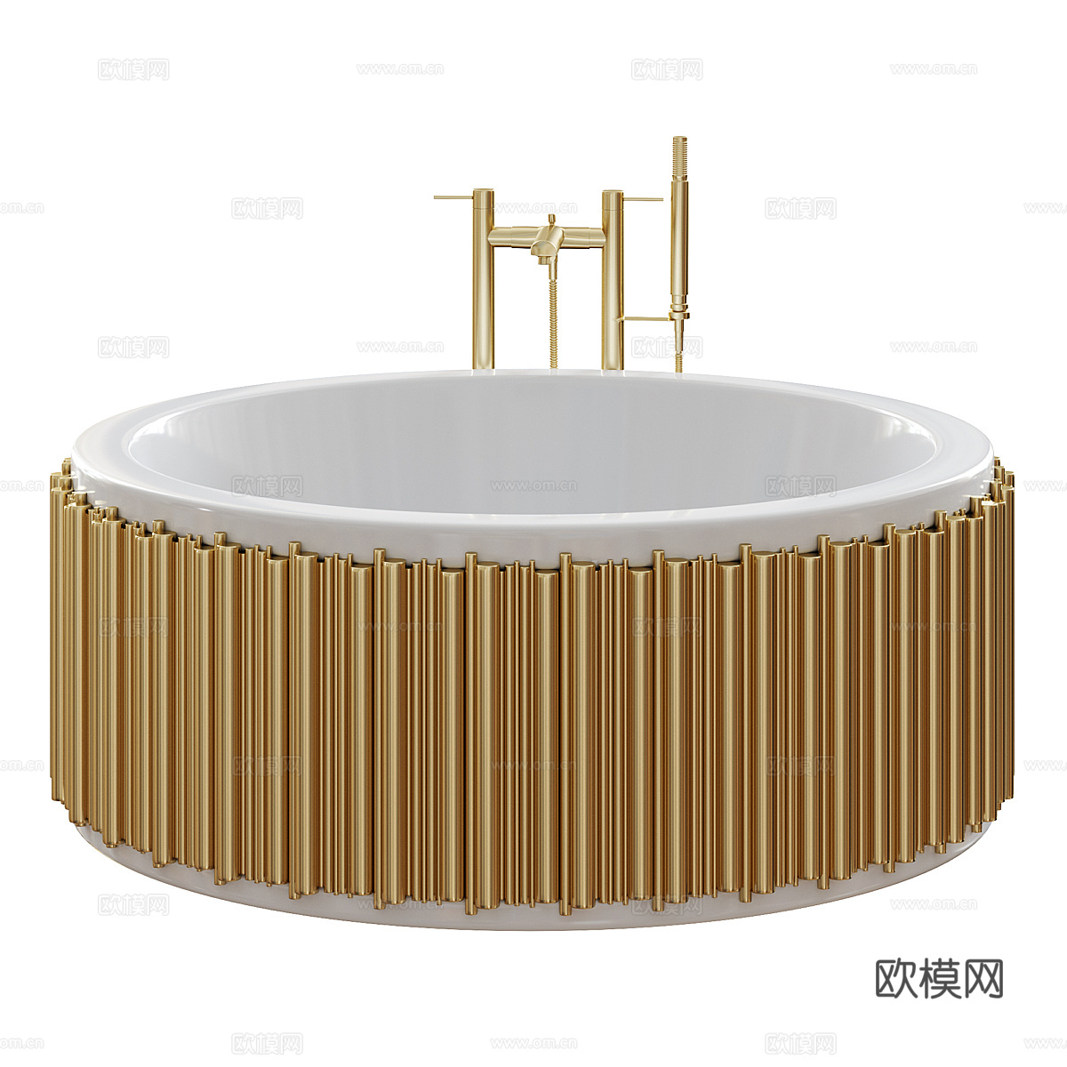 现代轻奢圆形浴缸3d模型