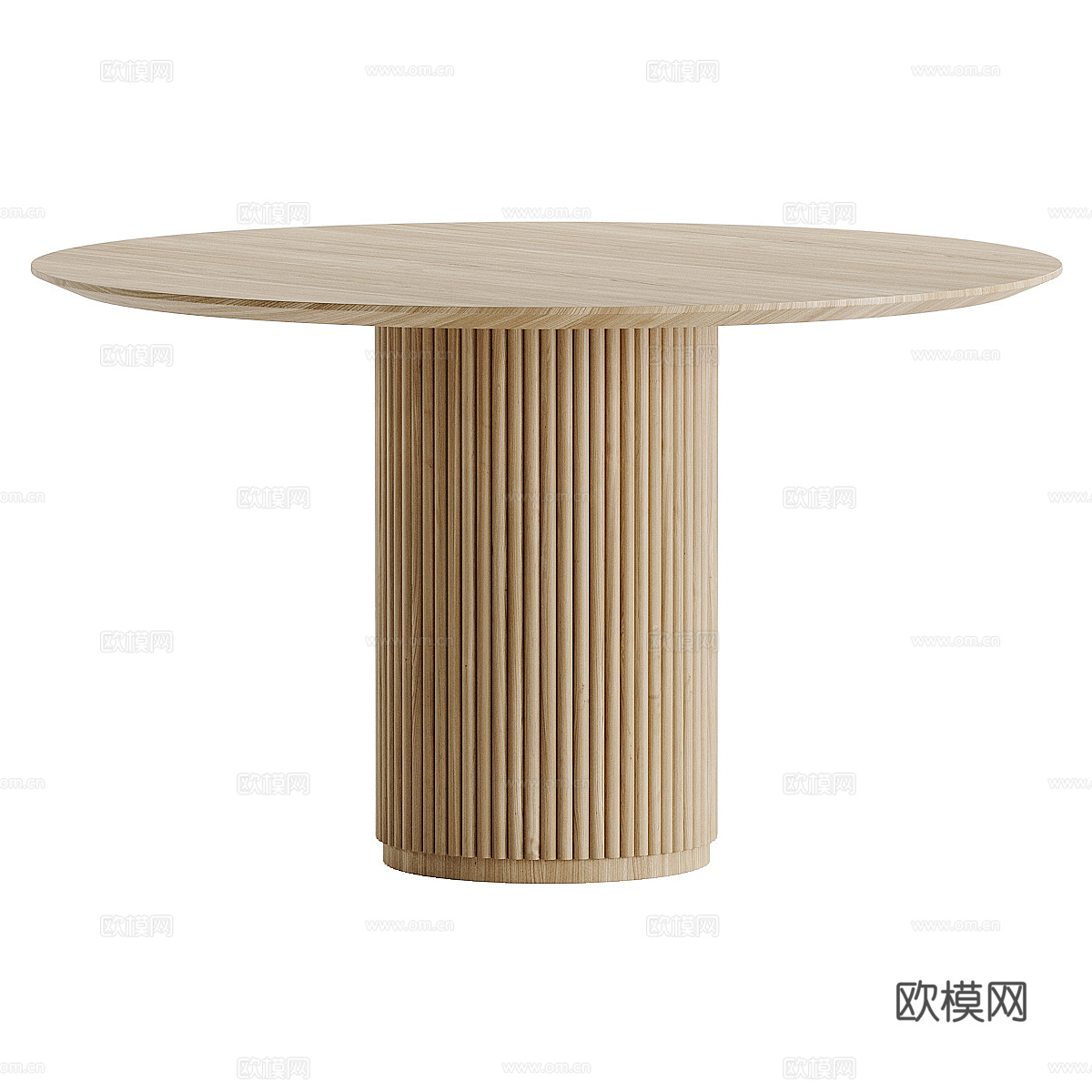 现代奶油风圆餐桌椅组合3d模型