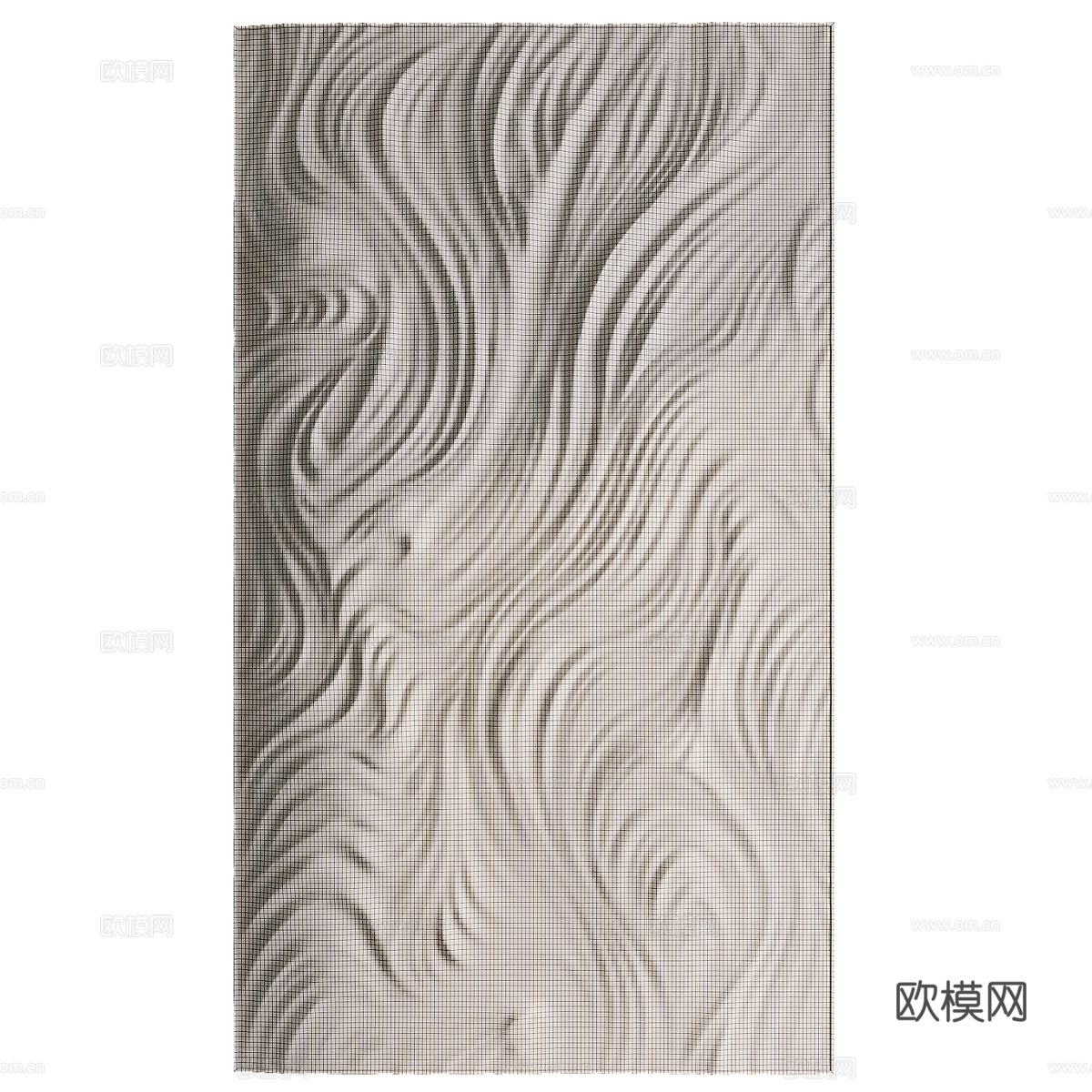 新中式浅浮雕挂板3d模型