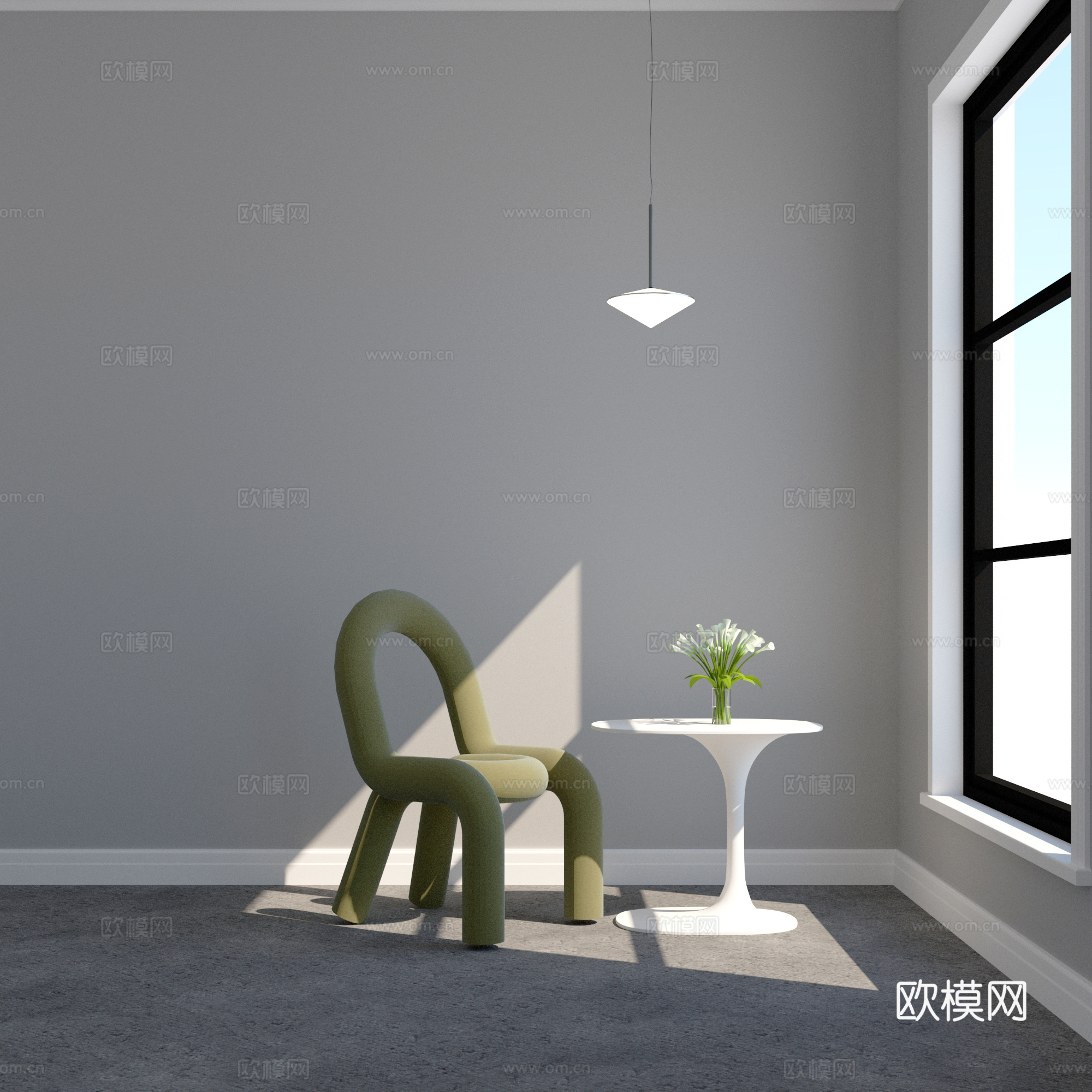 现代布艺休闲椅su模型下载