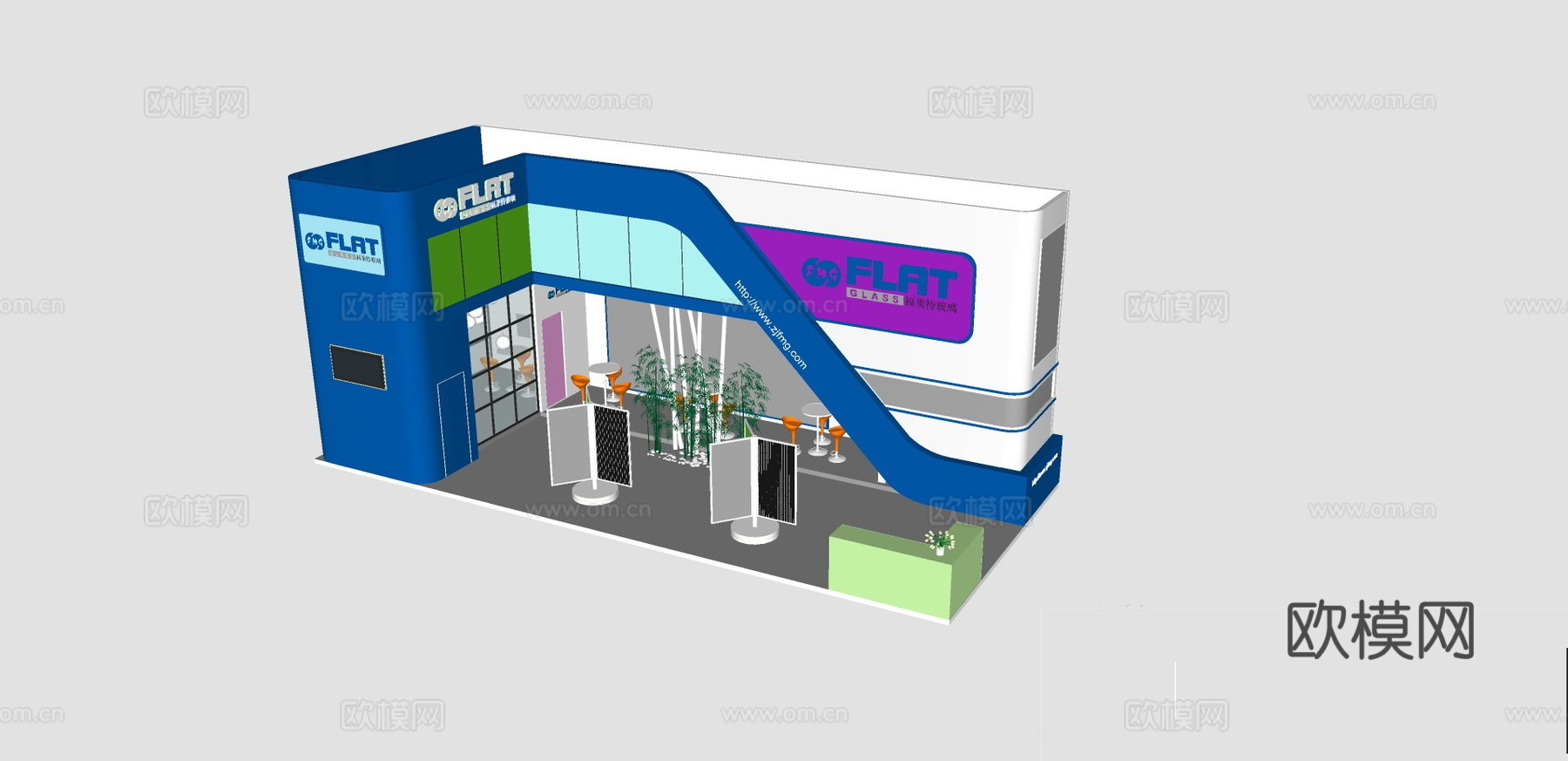 现代商业展厅su模型下载