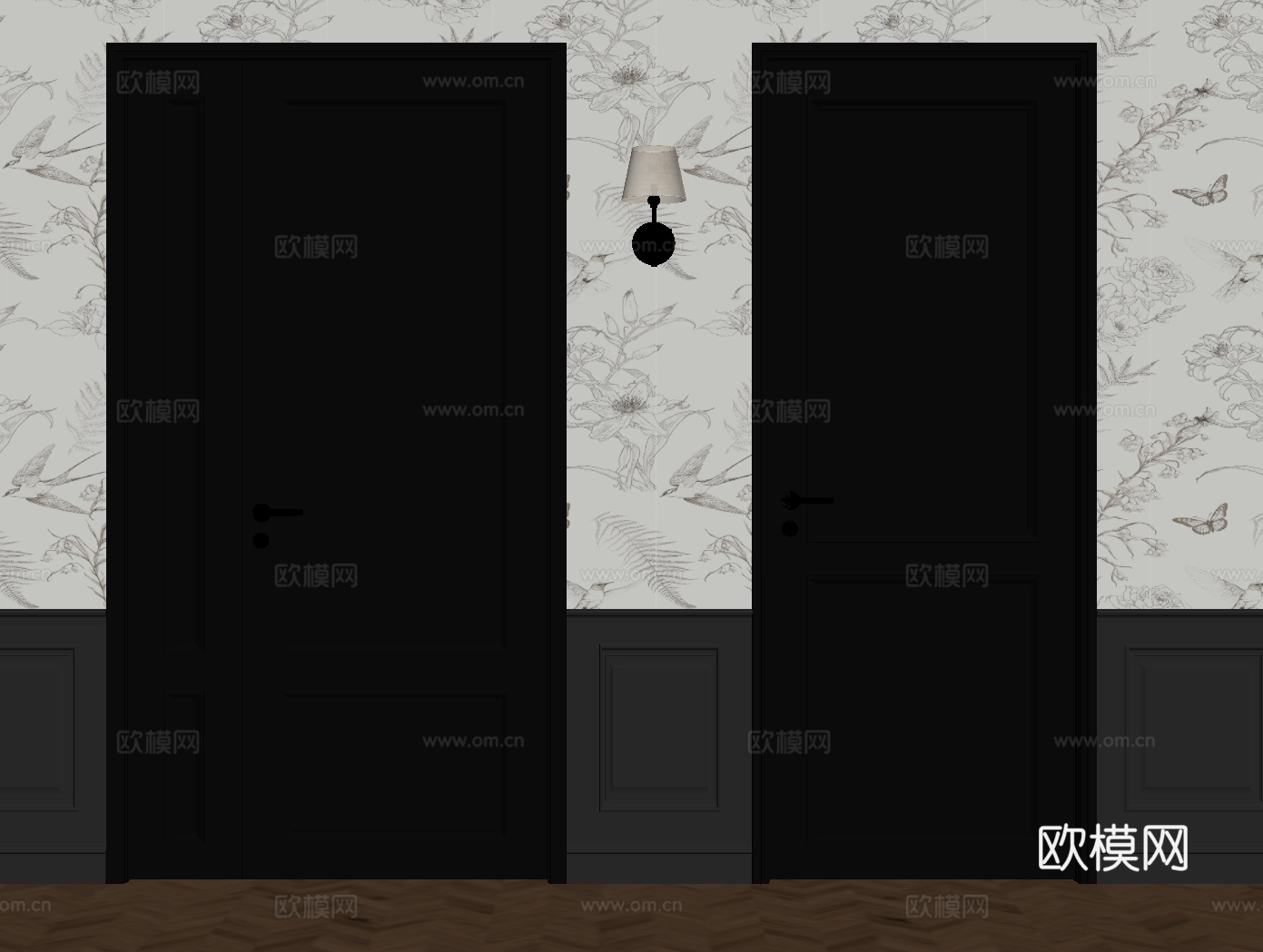 门 法式单开门 入户门 防盗门su模型